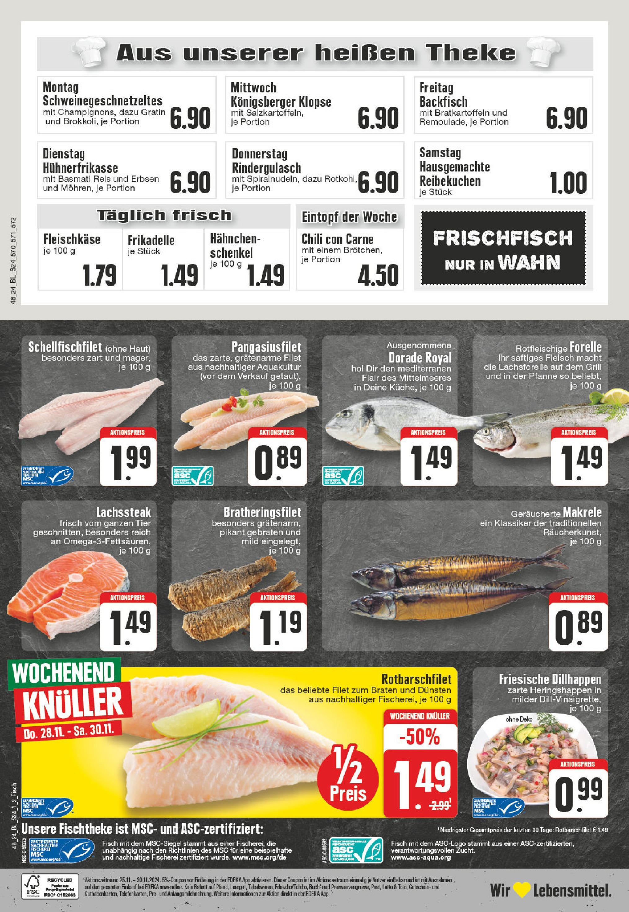 Edeka - Köln, Gilgaustraße 24  (ab 25.11.2024) » Angebote Online | Seite: 24 | Produkte: Dorade, Grill, Fisch, Chili