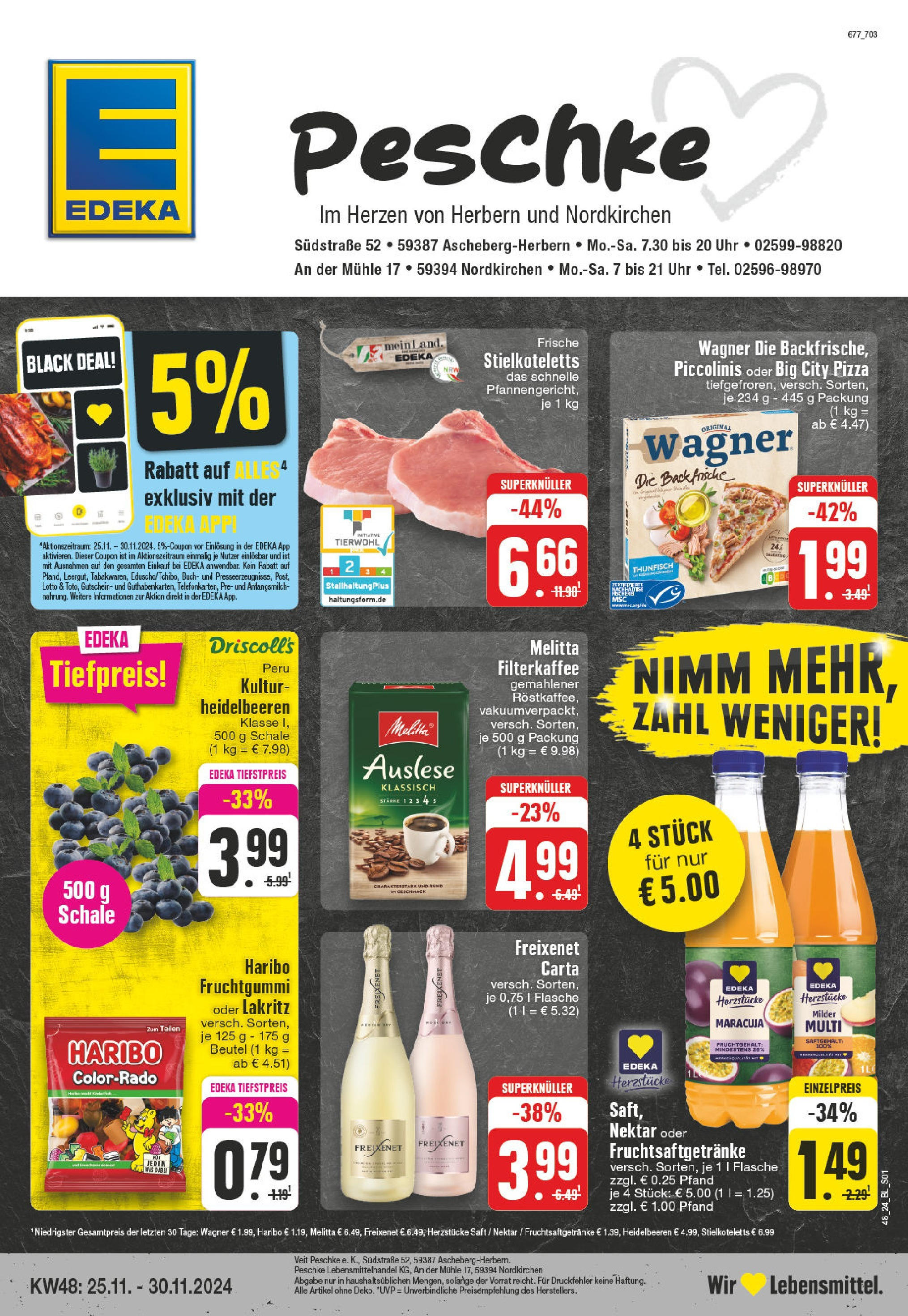 Edeka - EDEKA: Wochenangebote (ab 24.11.2024) » Angebote Online | Seite: 1 | Produkte: Melitta, Freixenet, Heidelbeeren, Piccolinis