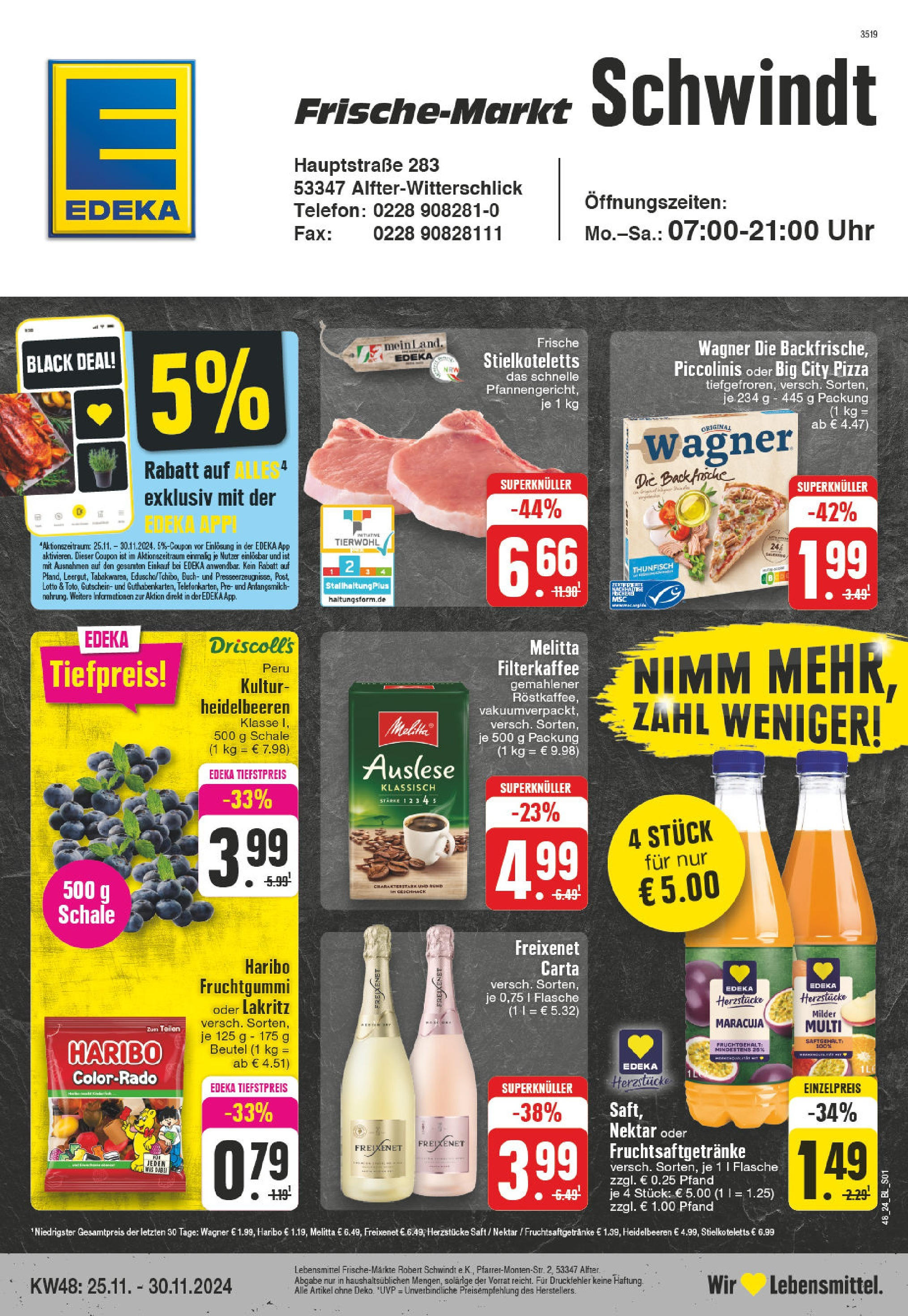 Edeka - EDEKA: Wochenangebote (ab 24.11.2024) » Angebote Online | Seite: 1 | Produkte: Freixenet, Heidelbeeren, Piccolinis, Uhr