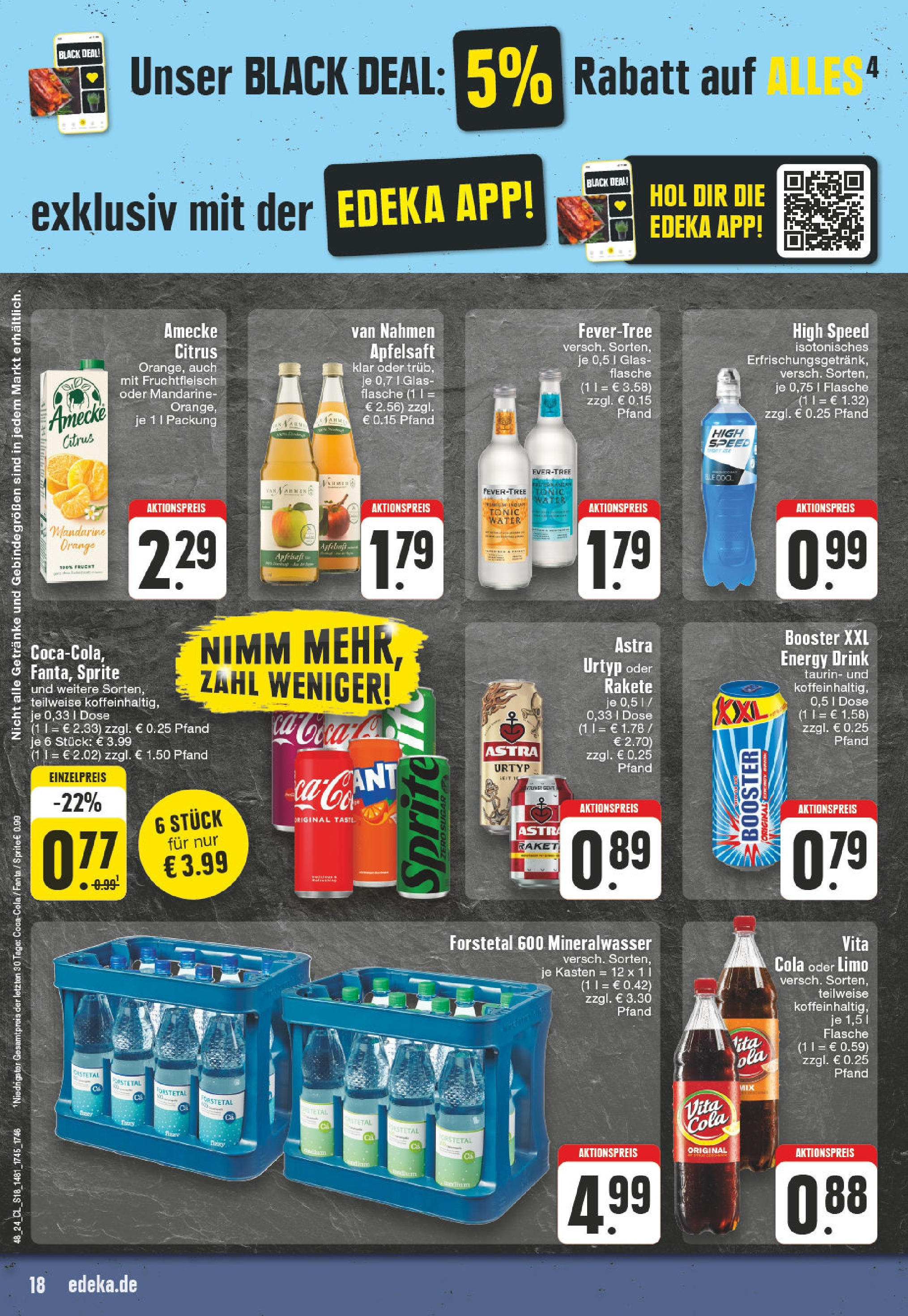 Edeka - Bielefeld, Carl-Servering-Straße 91  (ab 25.11.2024) » Angebote Online | Seite: 18 | Produkte: Fanta, Sprite, Cola, Mineralwasser