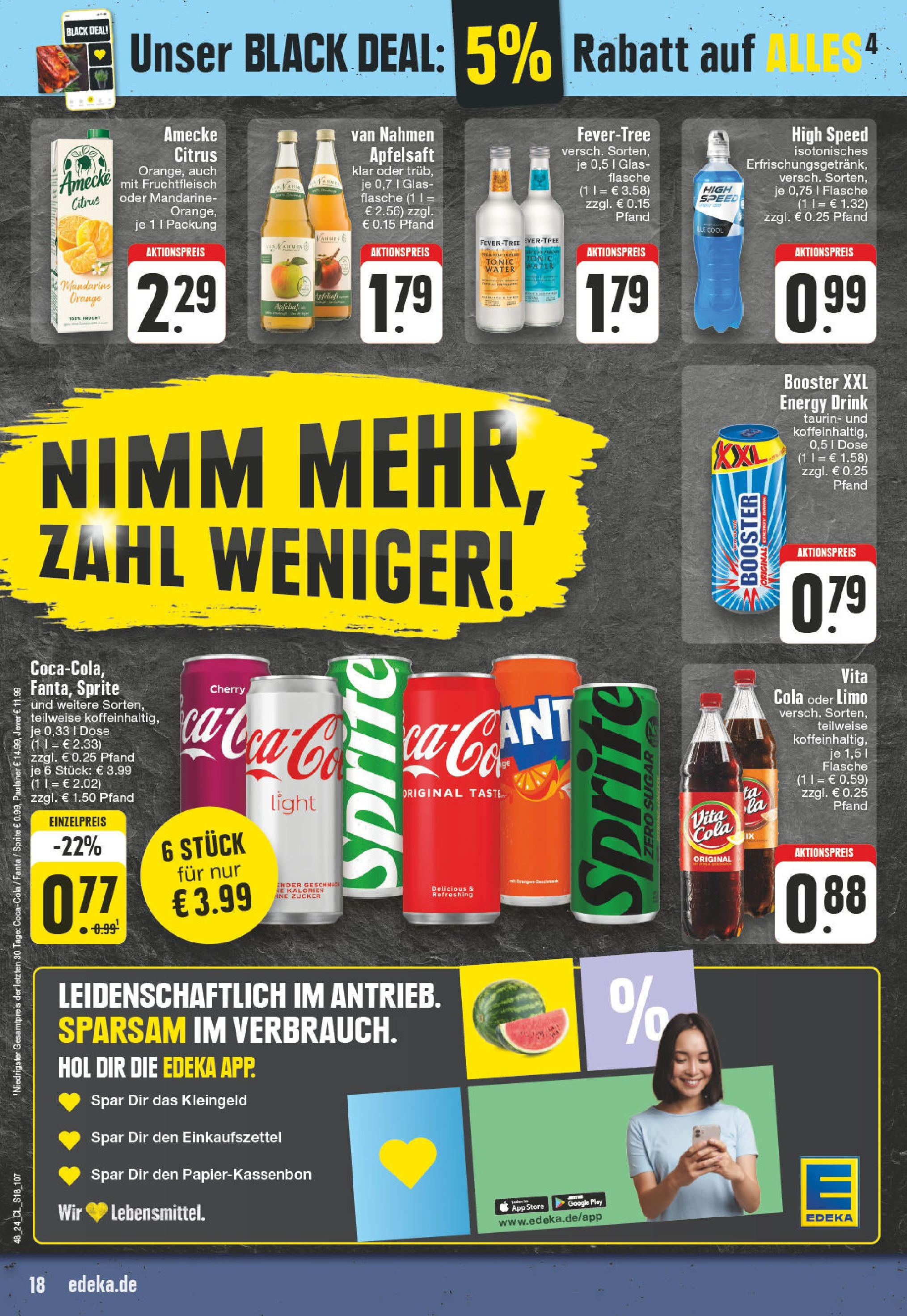 Edeka - Würselen, Krefelder Straße 1  (ab 25.11.2024) » Angebote Online | Seite: 18 | Produkte: Sprite, Apfelsaft, Zucker, Paulaner