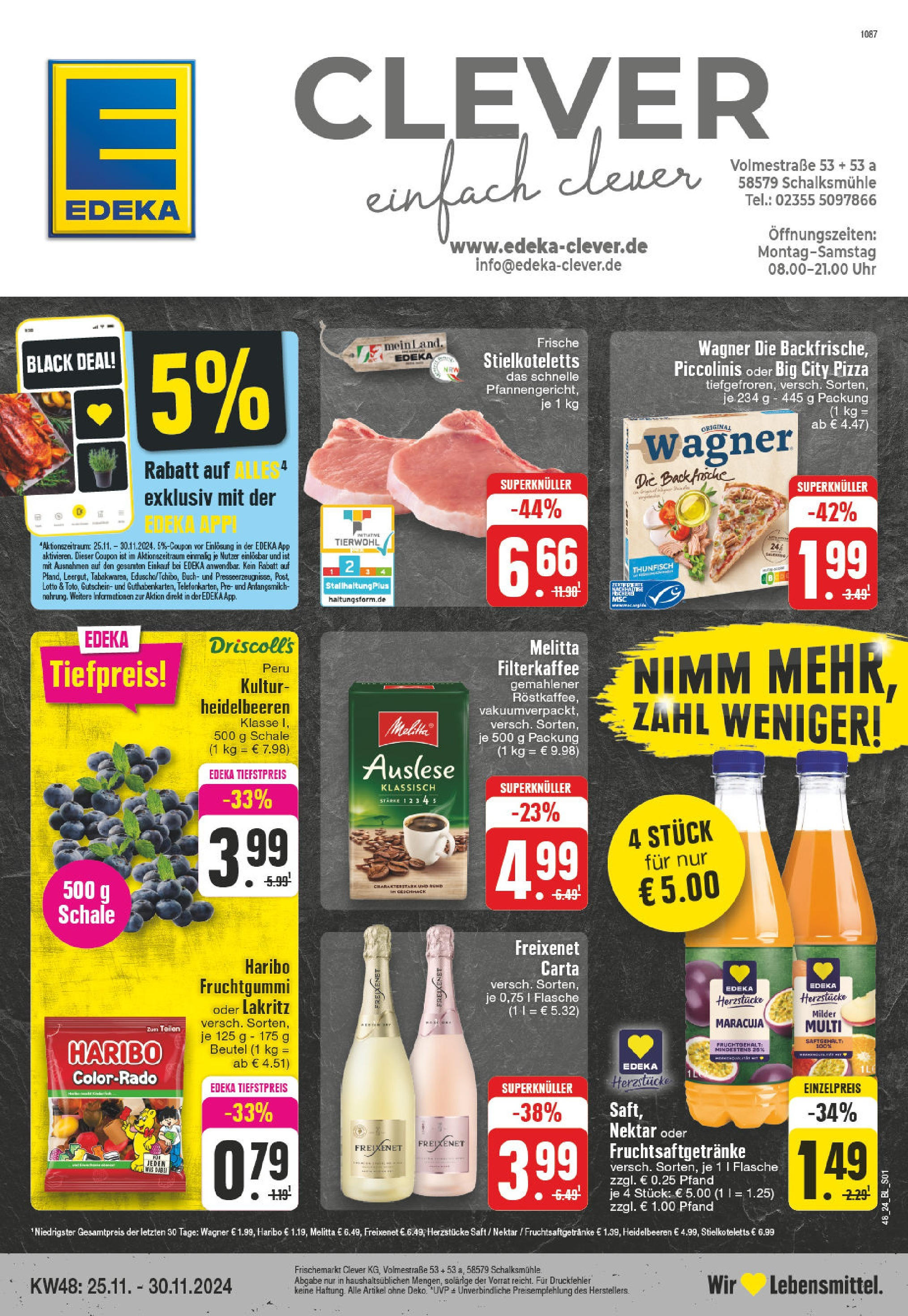 Edeka - EDEKA: Wochenangebote (ab 24.11.2024) » Angebote Online | Seite: 1 | Produkte: Thunfisch, Pizza, Saft, Uhr