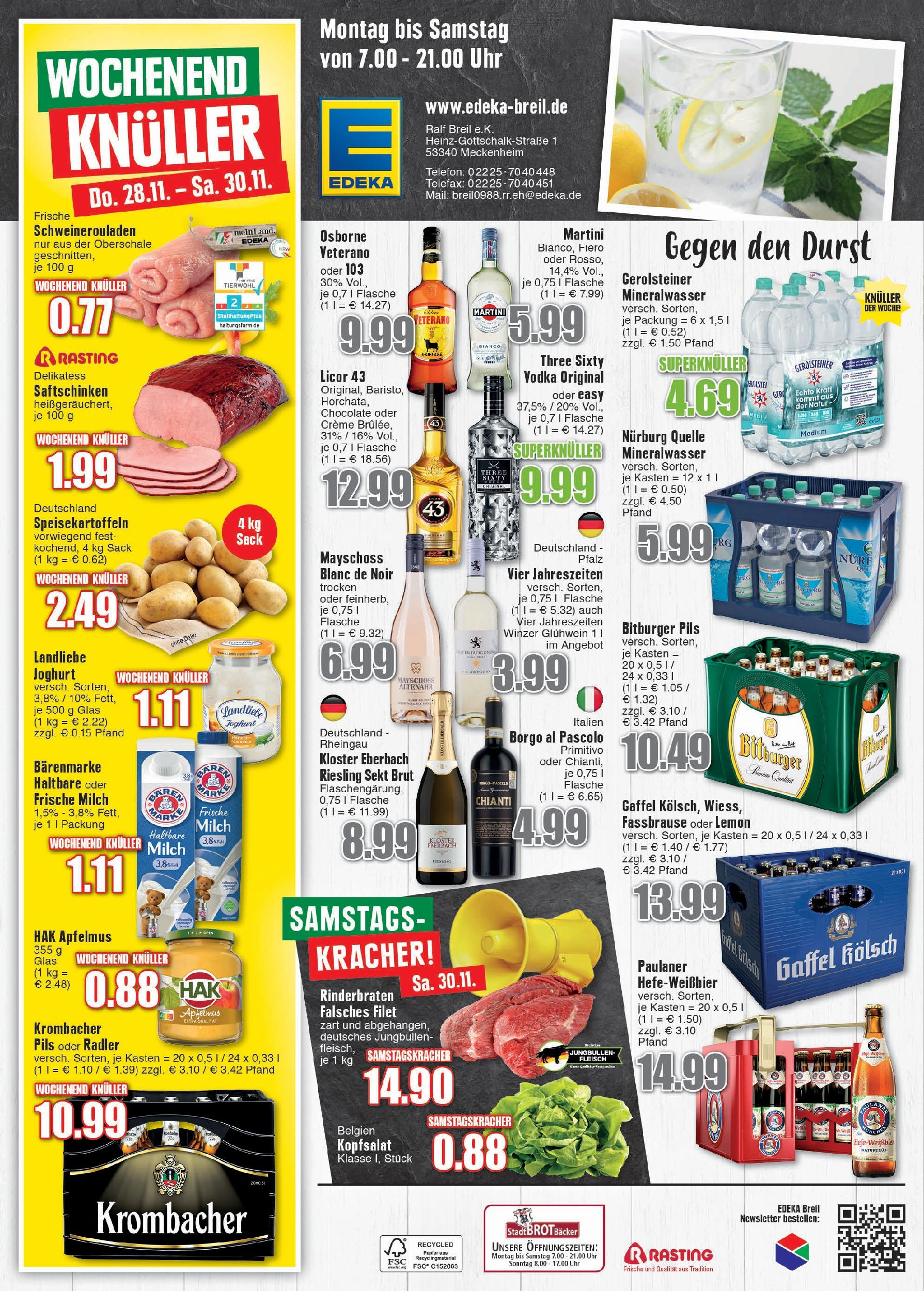 Edeka - EDEKA: Wochenangebote (ab 24.11.2024) » Angebote Online | Seite: 6 | Produkte: Martini, Joghurt, Creme, Fassbrause