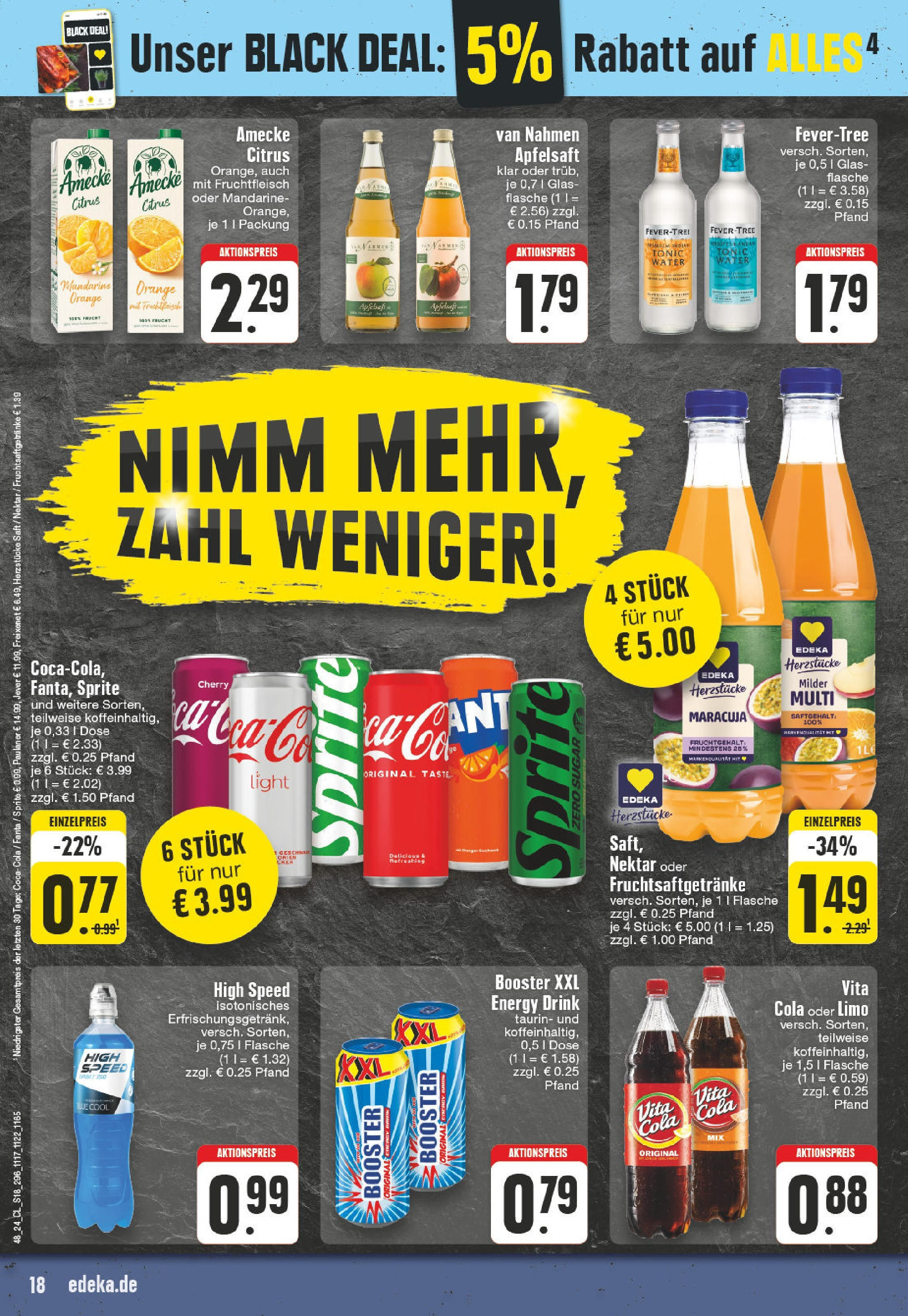 Edeka - EDEKA: Wochenangebote (ab 24.11.2024) » Angebote Online | Seite: 18 | Produkte: Fanta, Apfelsaft, Saft, Paulaner