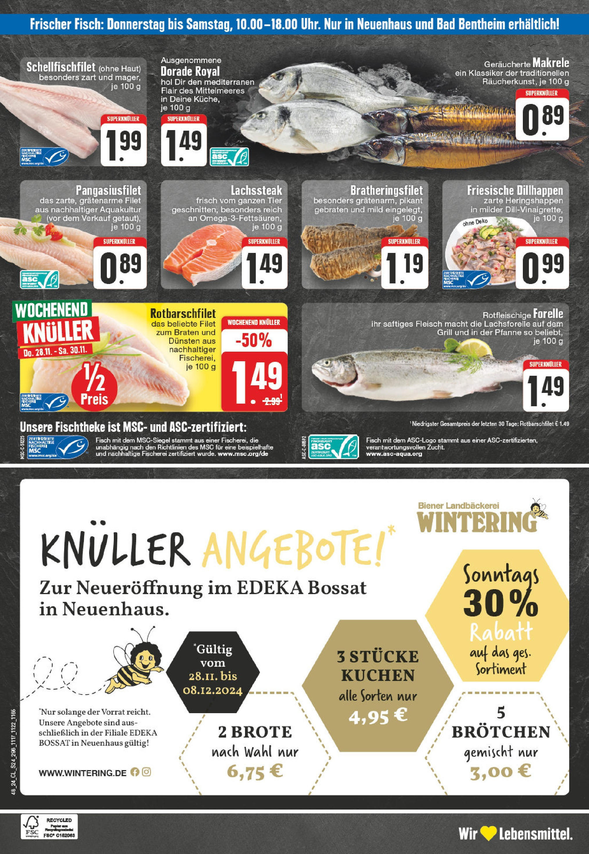 Edeka - EDEKA: Wochenangebote (ab 24.11.2024) » Angebote Online | Seite: 24 | Produkte: Dorade, Grill, Kuchen, Fleisch