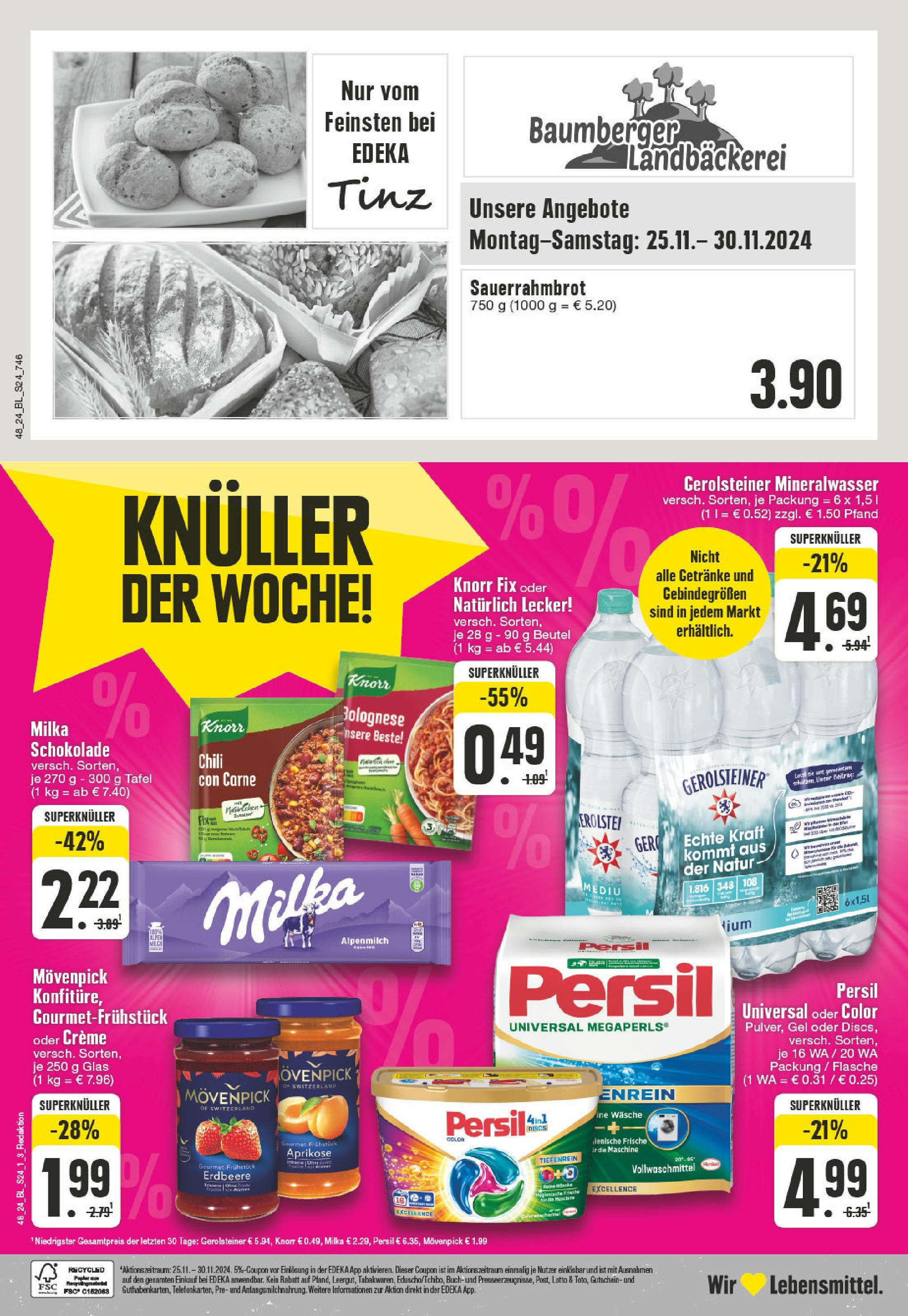 Edeka - EDEKA: Wochenangebote (ab 24.11.2024) » Angebote Online | Seite: 24 | Produkte: Schokolade, Milka, Chili, Persil