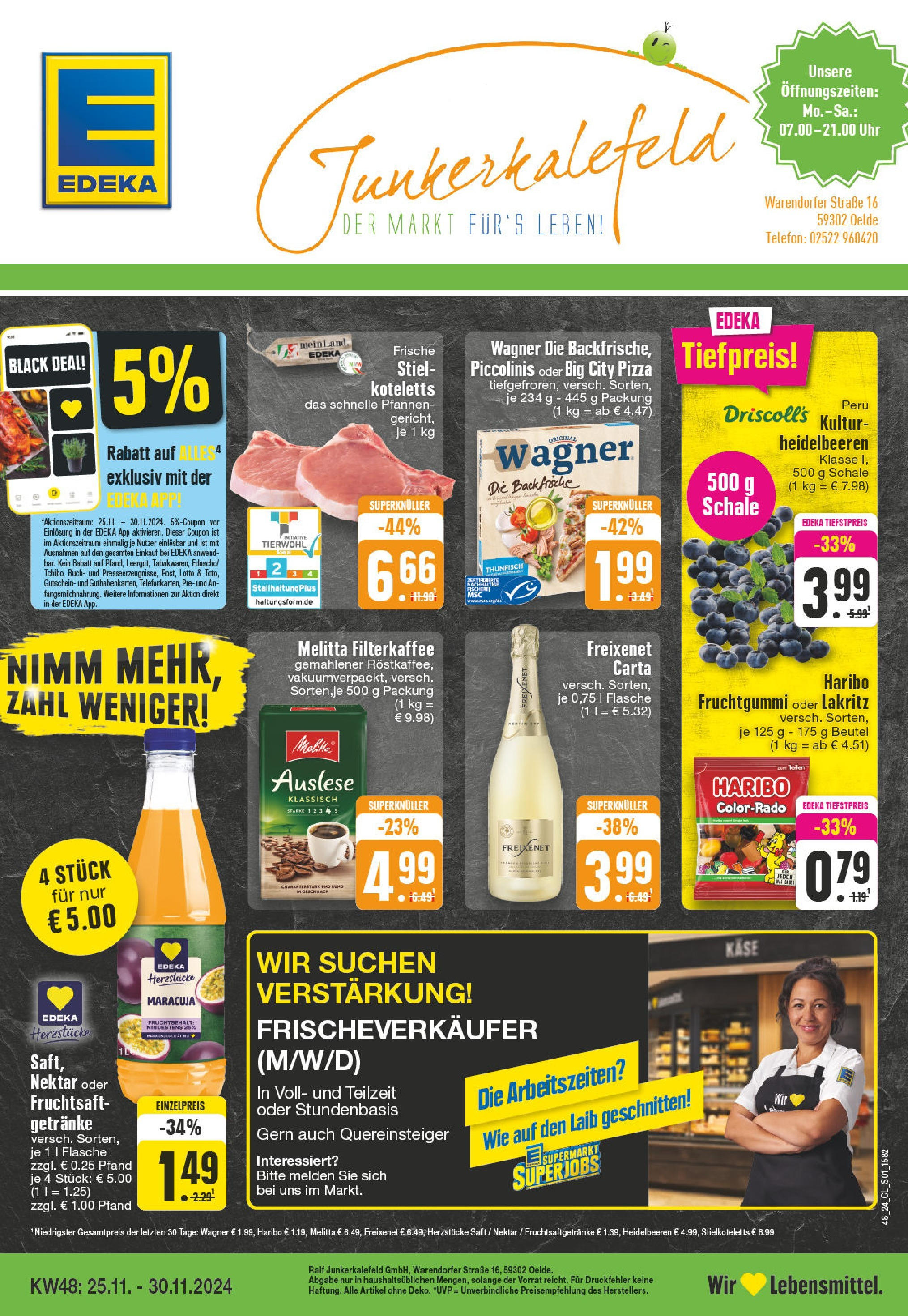 Edeka - EDEKA: Wochenangebote (ab 24.11.2024) » Angebote Online | Seite: 1 | Produkte: Melitta, Freixenet, Pizza, Fruchtsaft