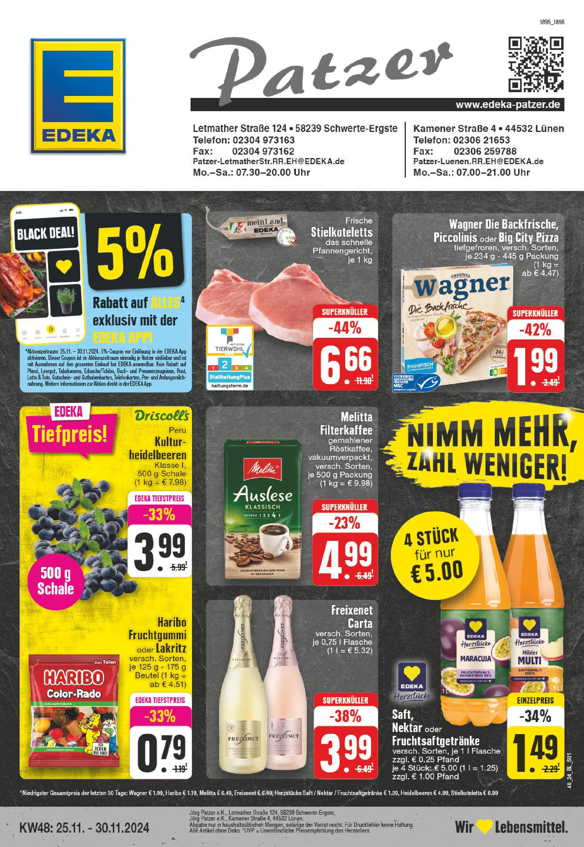 Edeka - EDEKA: Wochenangebote (ab 24.11.2024) » Angebote Online | Seite: 1 | Produkte: Melitta, Haribo, Freixenet, Piccolinis