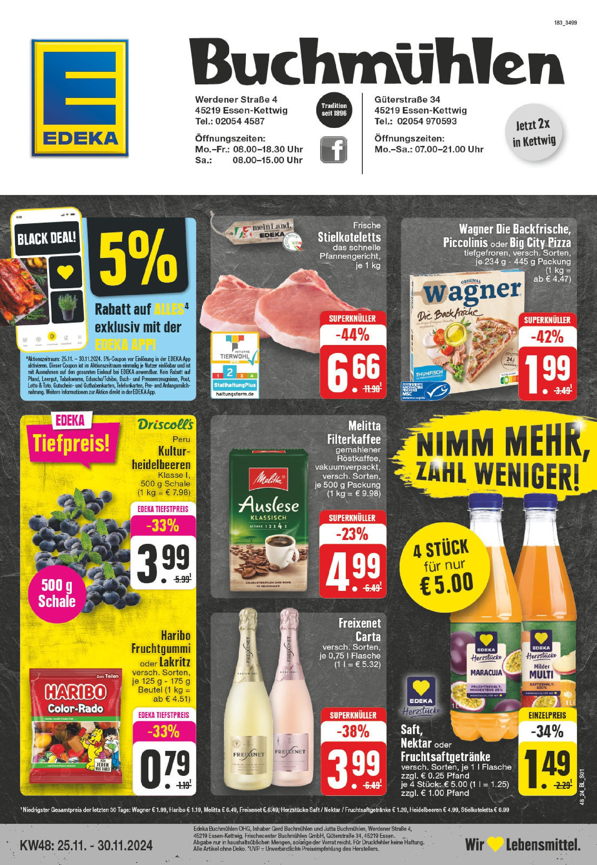 Edeka - Essen, Güterstraße 3  (ab 25.11.2024) » Angebote Online | Seite: 1 | Produkte: Thunfisch, Piccolinis, Pizza, Uhr