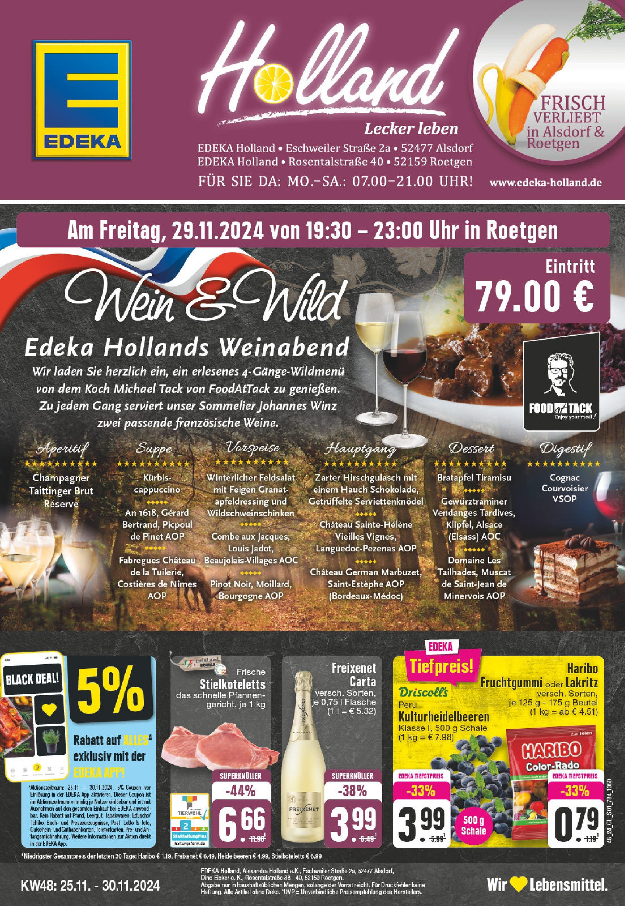 Edeka - Alsdorf, Eschweiler Straße 2  (ab 25.11.2024) » Angebote Online | Seite: 1 | Produkte: Freixenet, Heidelbeeren, Kürbis, Wein