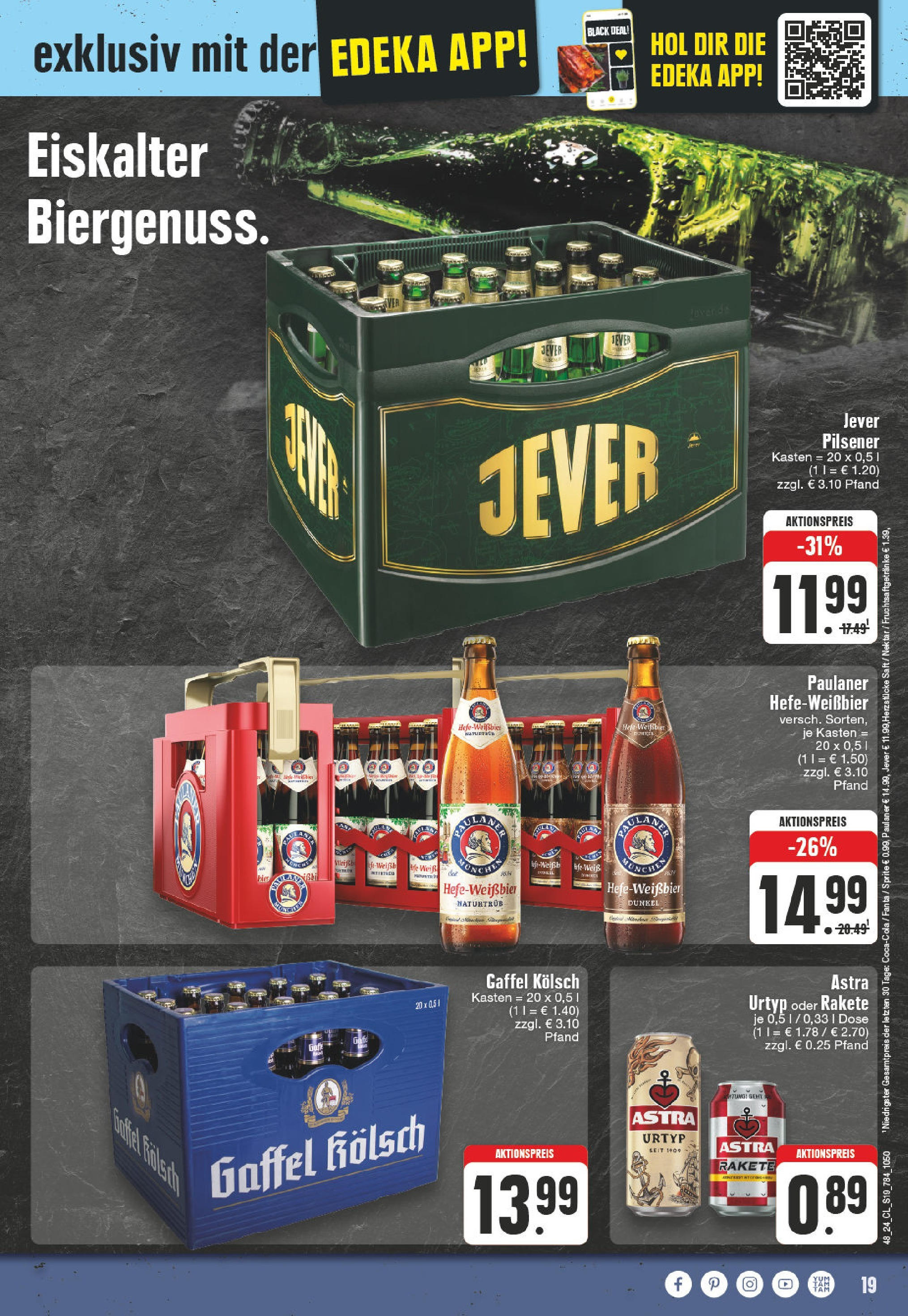 Edeka - Alsdorf, Eschweiler Straße 2  (ab 25.11.2024) » Angebote Online | Seite: 19 | Produkte: Fanta, Sprite, Weißbier, Astra