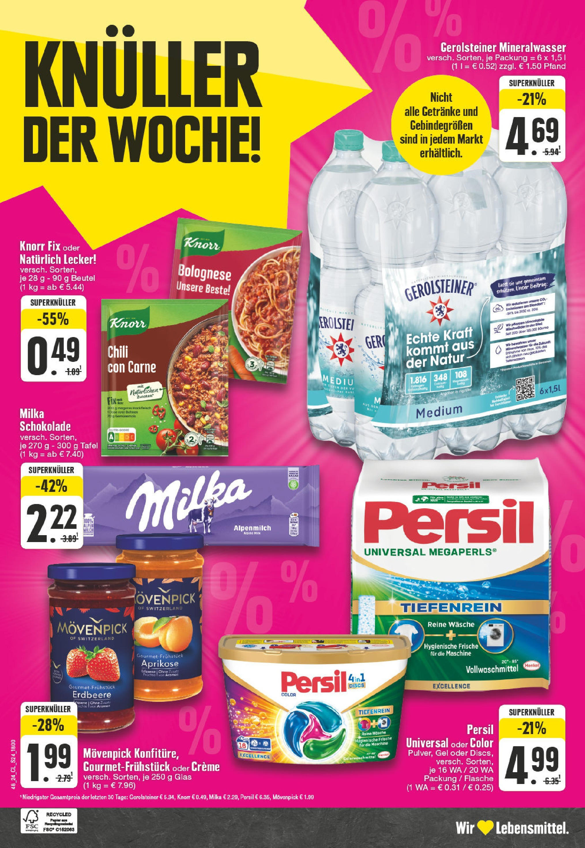 Edeka - Borgholzhausen, Jammerpatt 2  (ab 25.11.2024) » Angebote Online | Seite: 24 | Produkte: Knorr, Milka, Chili, Persil