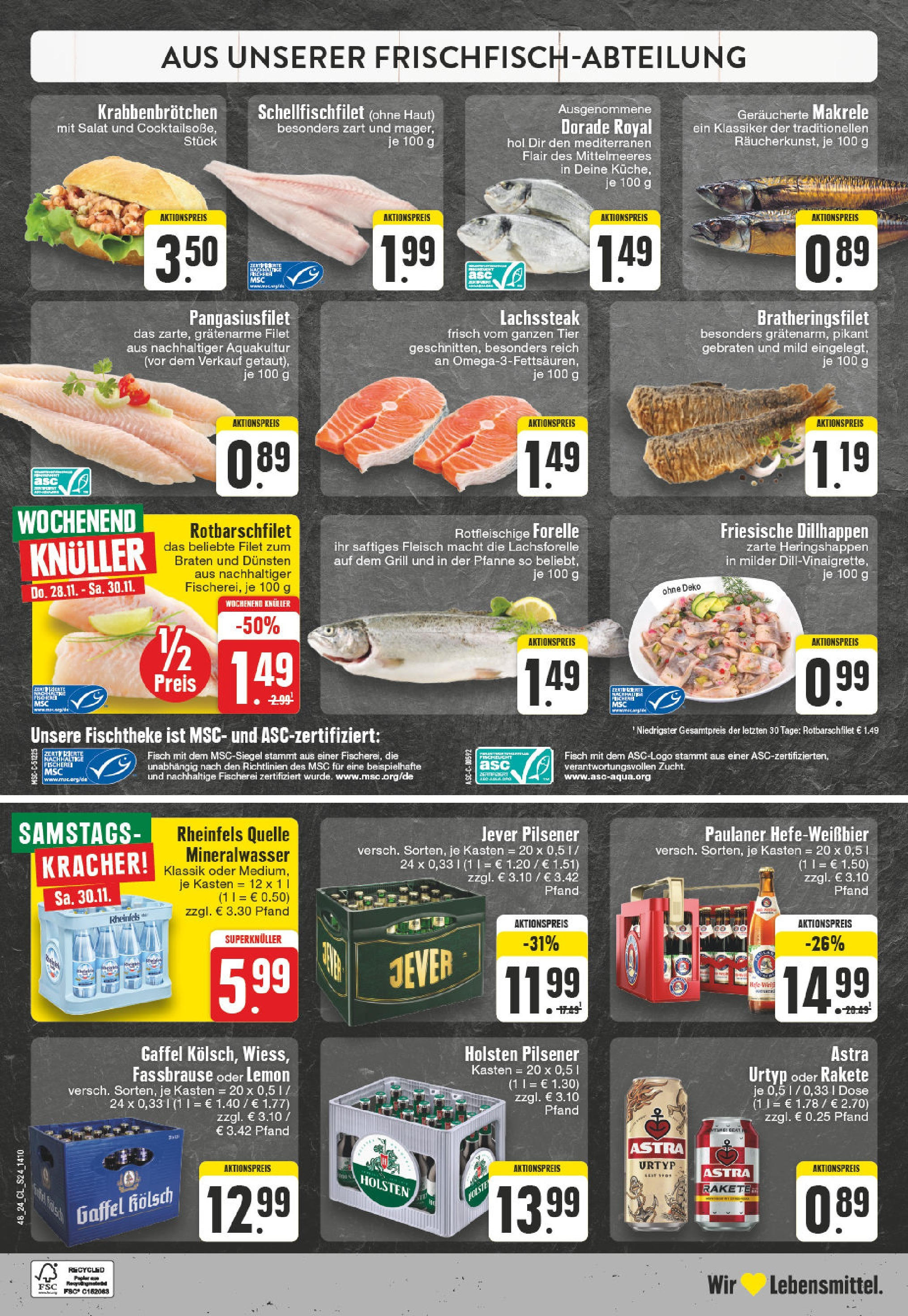 Edeka - EDEKA: Wochenangebote (ab 24.11.2024) » Angebote Online | Seite: 24 | Produkte: Grill, Astra, Fisch, Fassbrause