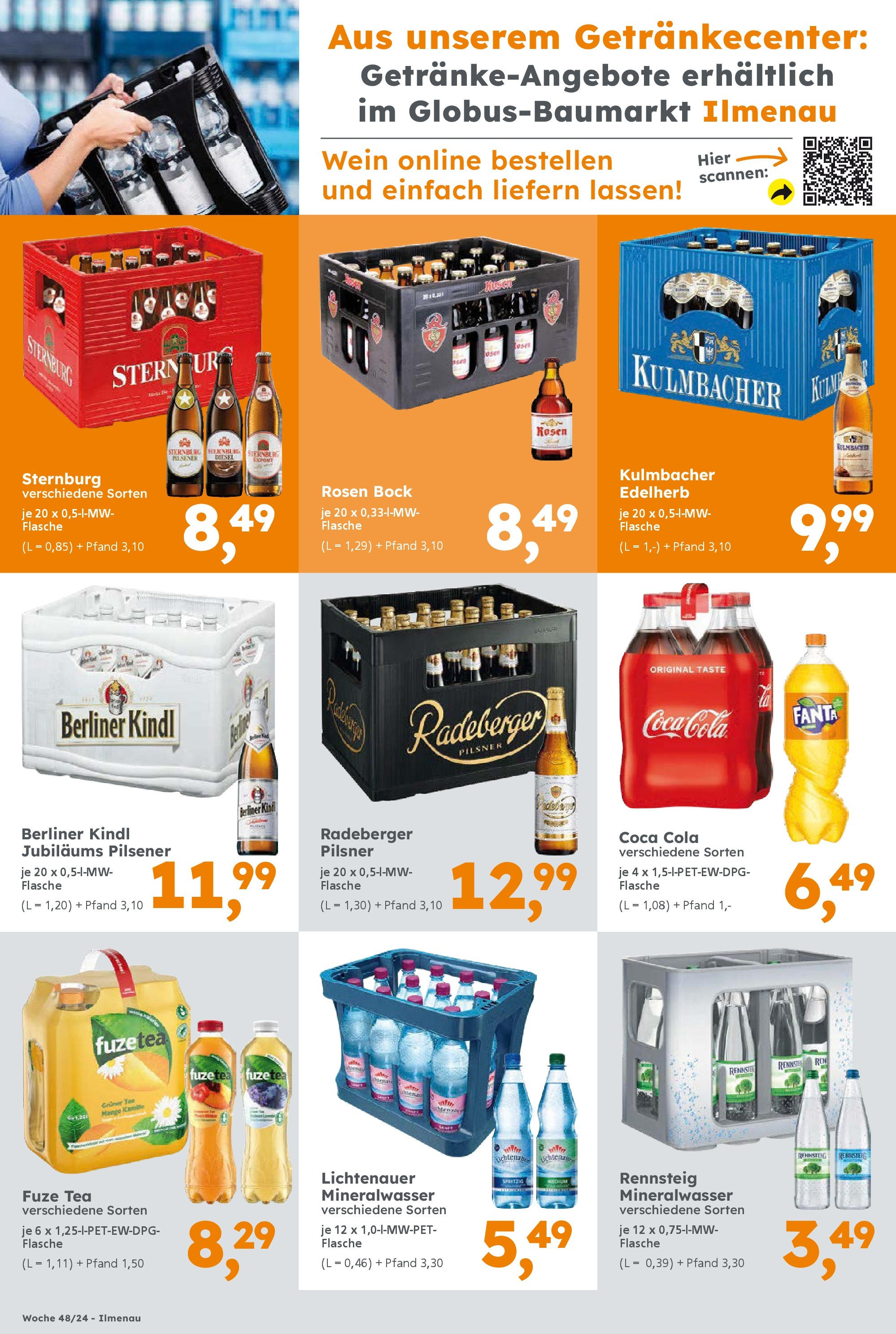 Globus Baumarkt - Globus Baumarkt: Wochenangebote (ab 24.11.2024) zum Blättern | Seite: 8 | Produkte: Fanta, Cola, Mineralwasser, Tee