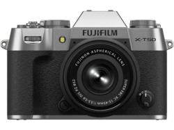 Fujifilm X-T50 Silber Systemkamera mit Objektiv FUJINON XC 15-45mm f3.5-5.6 OIS PZ; Systemkamera Set