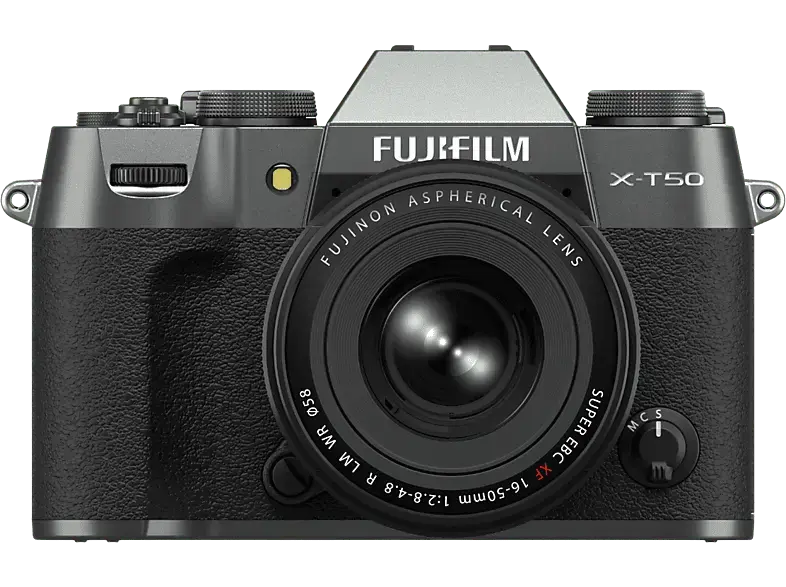 Fujifilm X-T50 Charcoal Silber Systemkamera mit Objektiv FUJINON XF16-50mm f2.8-4.8 R LM WR; Systemkamera Set