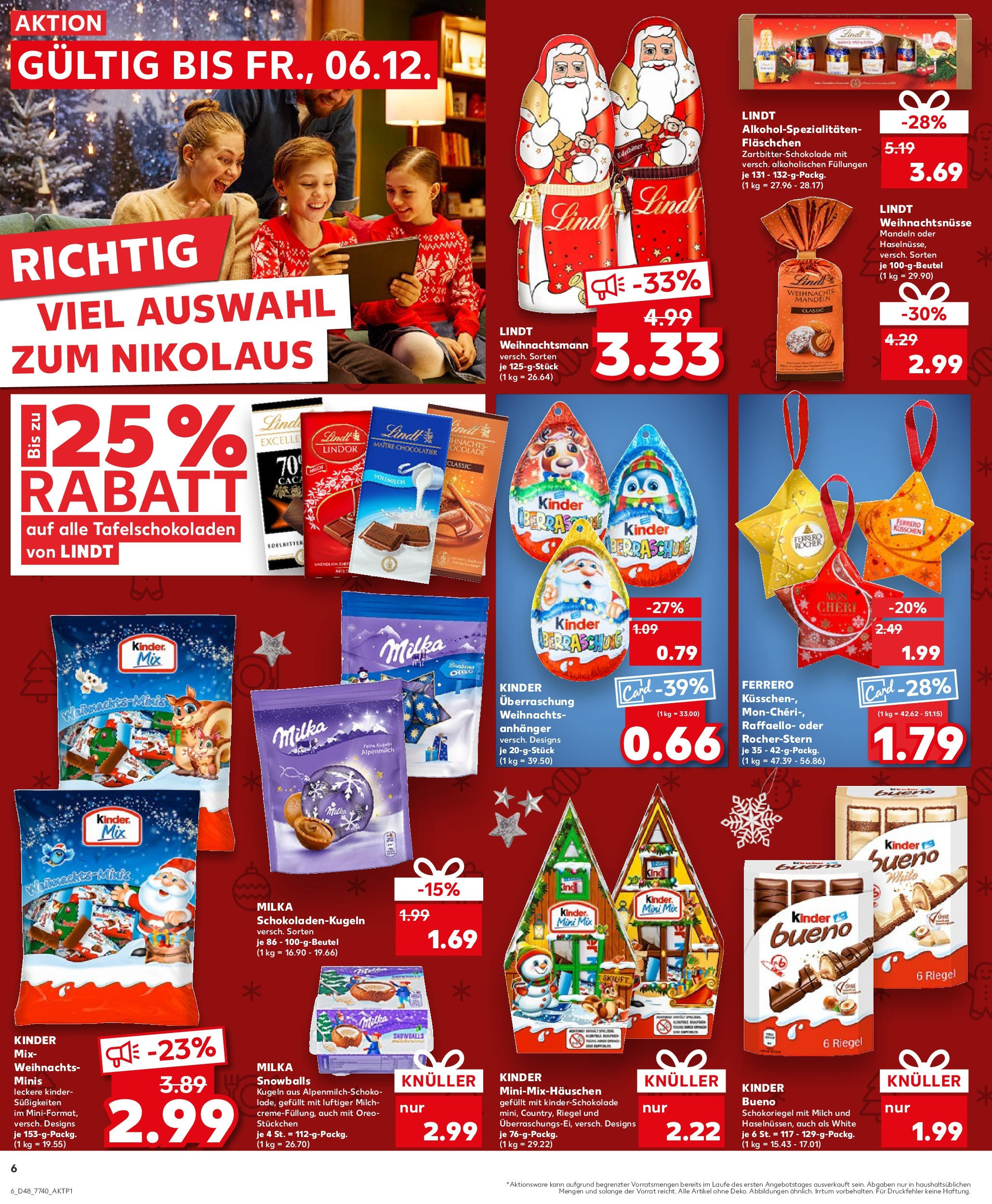 Kaufland - Der Wochenstart Bonn, Oppelner Straße 128 (ab 02.12.2024) » Angebote Online zum Blättern | Seite: 18 | Produkte: Mandeln, Milka, Lindt, Süßigkeiten