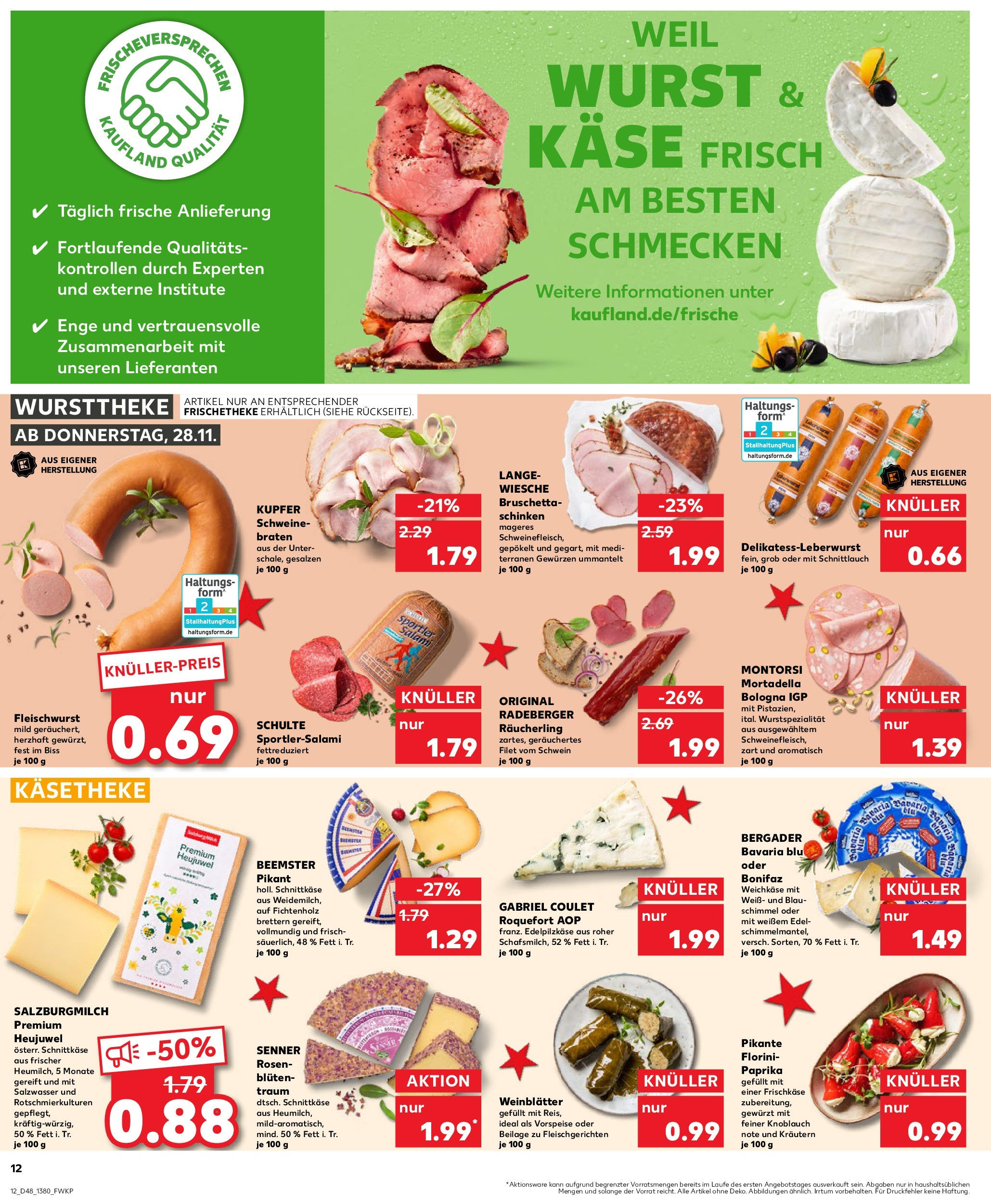 Kaufland - Der Wochenstart Bonn, Oppelner Straße 128 (ab 02.12.2024) » Angebote Online zum Blättern | Seite: 24 | Produkte: Paprika, Wurst, Knoblauch, Schinken