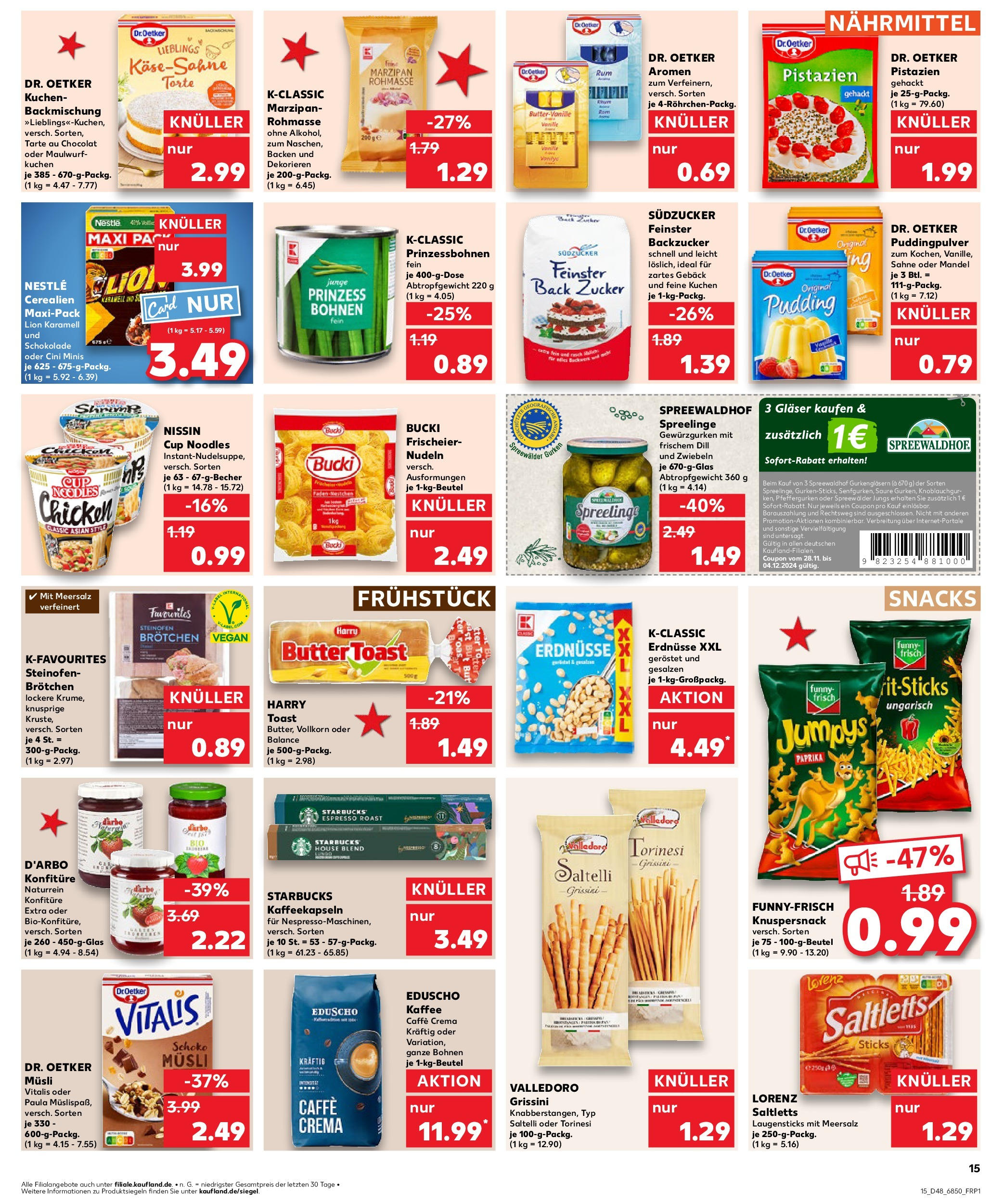 Kaufland - Der Wochenstart Schwäbisch Hall-Hessental, Raiffeisenstraße 22 (ab 02.12.2024) » Angebote Online zum Blättern | Seite: 27 | Produkte: Musli, Zucker, Nudeln, Sahne