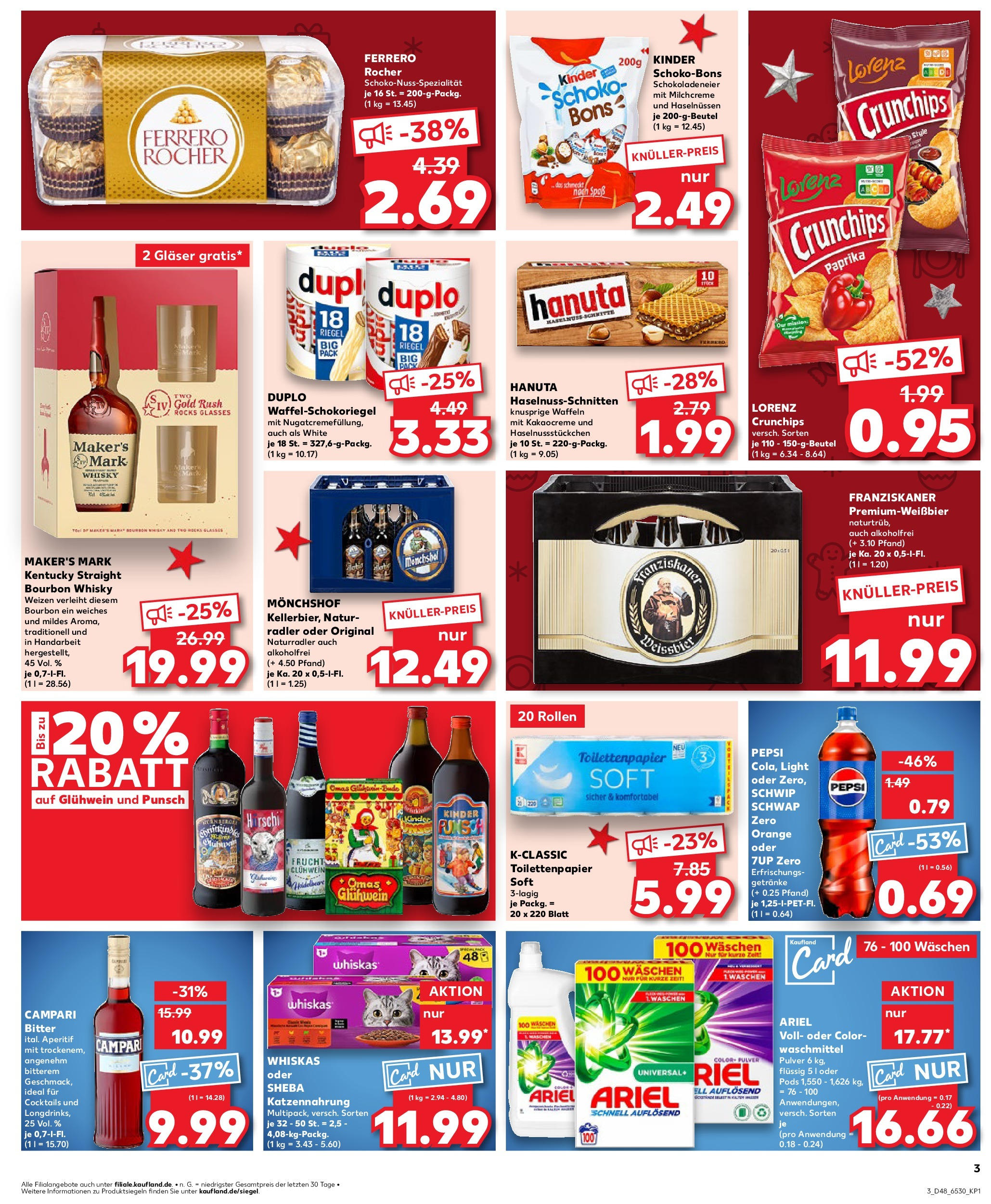 Kaufland - Berlin-Reinickendorf,  Ollenhauerstraße 122 (ab 28.11.2024) » Angebote Online zum Blättern | Seite: 3 | Produkte: Paprika, Pepsi, Bourbon, Toilettenpapier