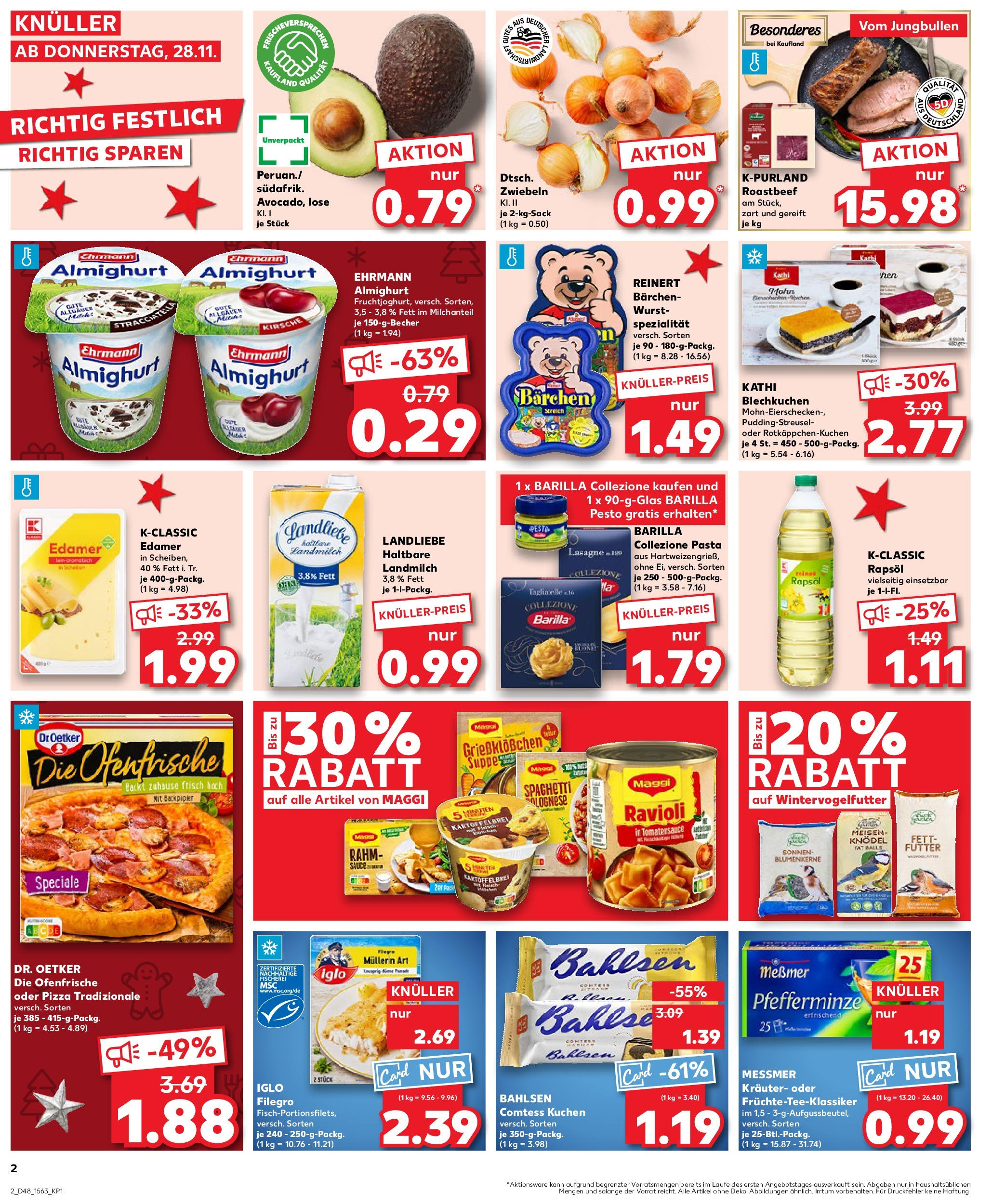 Kaufland - Bad Oldesloe, Ratzeburger Straße 15,17,19 (ab 28.11.2024) » Angebote Online zum Blättern | Seite: 2 | Produkte: Ehrmann almighurt, Messmer, Roastbeef, Zwiebeln