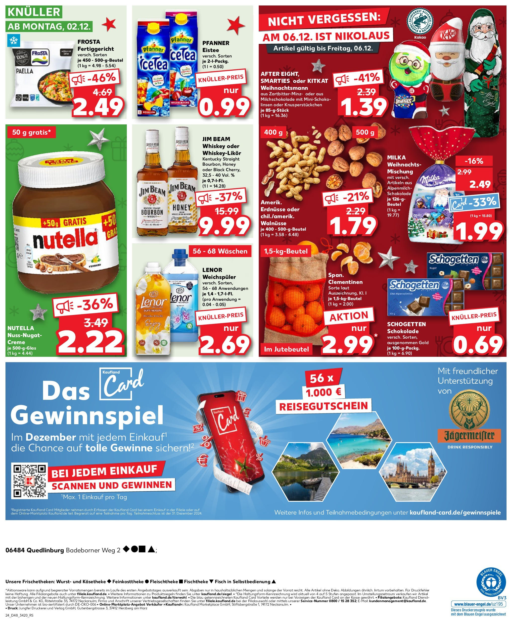 Kaufland - Quedlinburg, Badeborner Weg 2  (ab 28.11.2024) » Angebote Online zum Blättern | Seite: 24 | Produkte: Lenor, Erdnüsse, Frosta, Fisch