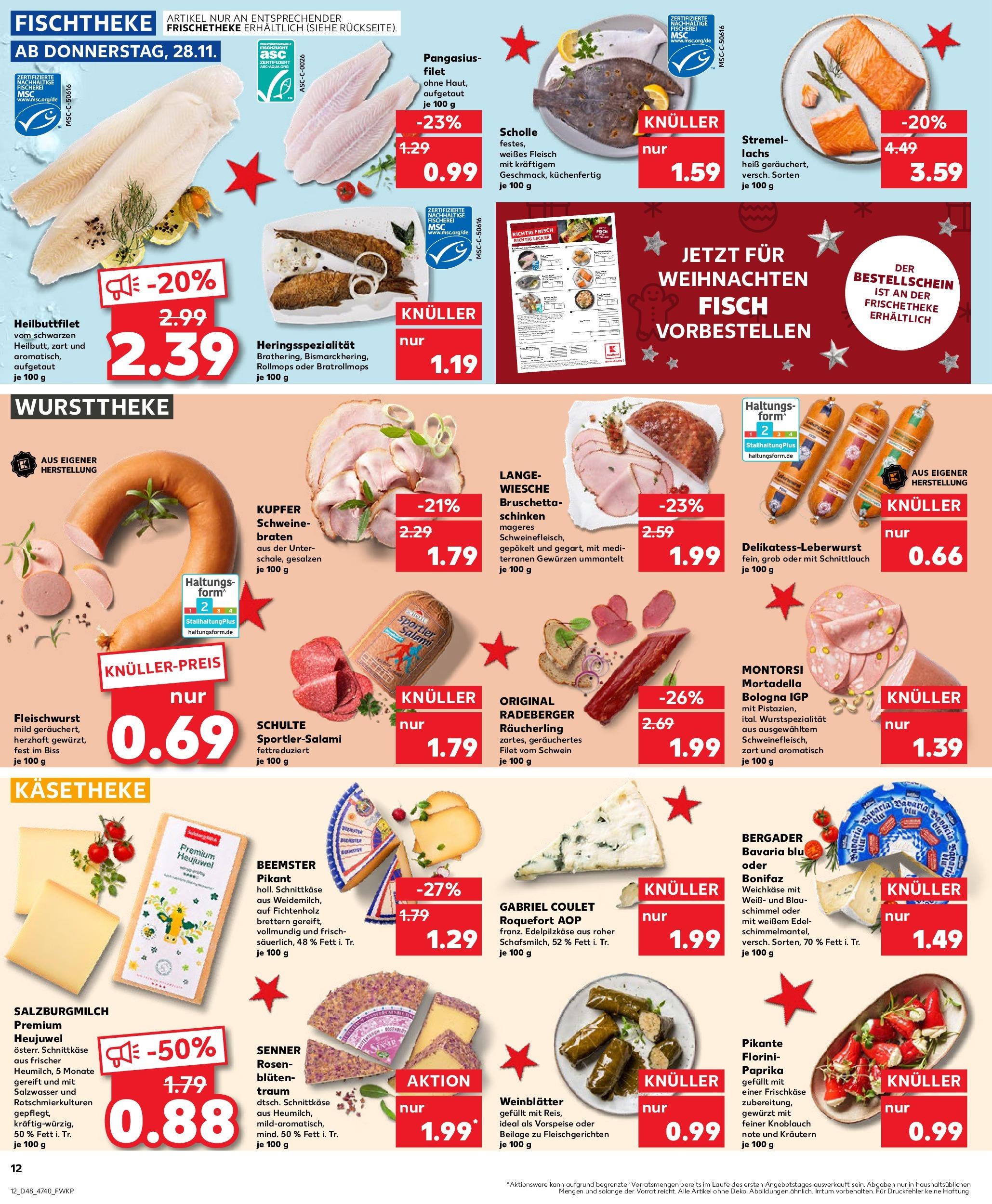 Kaufland - Der Wochenstart  Hannover-Hainholz, Krepenstraße 5 (ab 02.12.2024) » Angebote Online zum Blättern | Seite: 24 | Produkte: Paprika, Knoblauch, Schinken, Frischkase