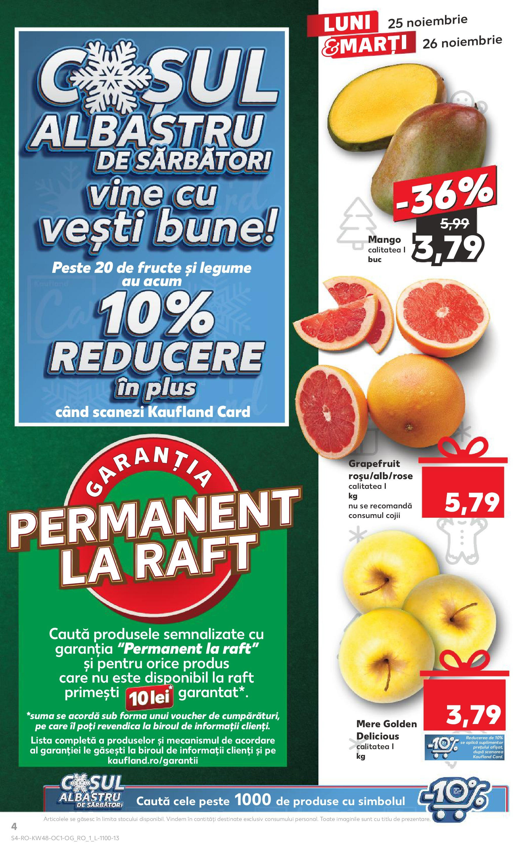 Kaufland - Catalog Kaufland până în data de 26.11.2024 24.11.2024 - Revista si Oferta | Pagină: 4 | Produse: Raft, Pește, Legume, Mango