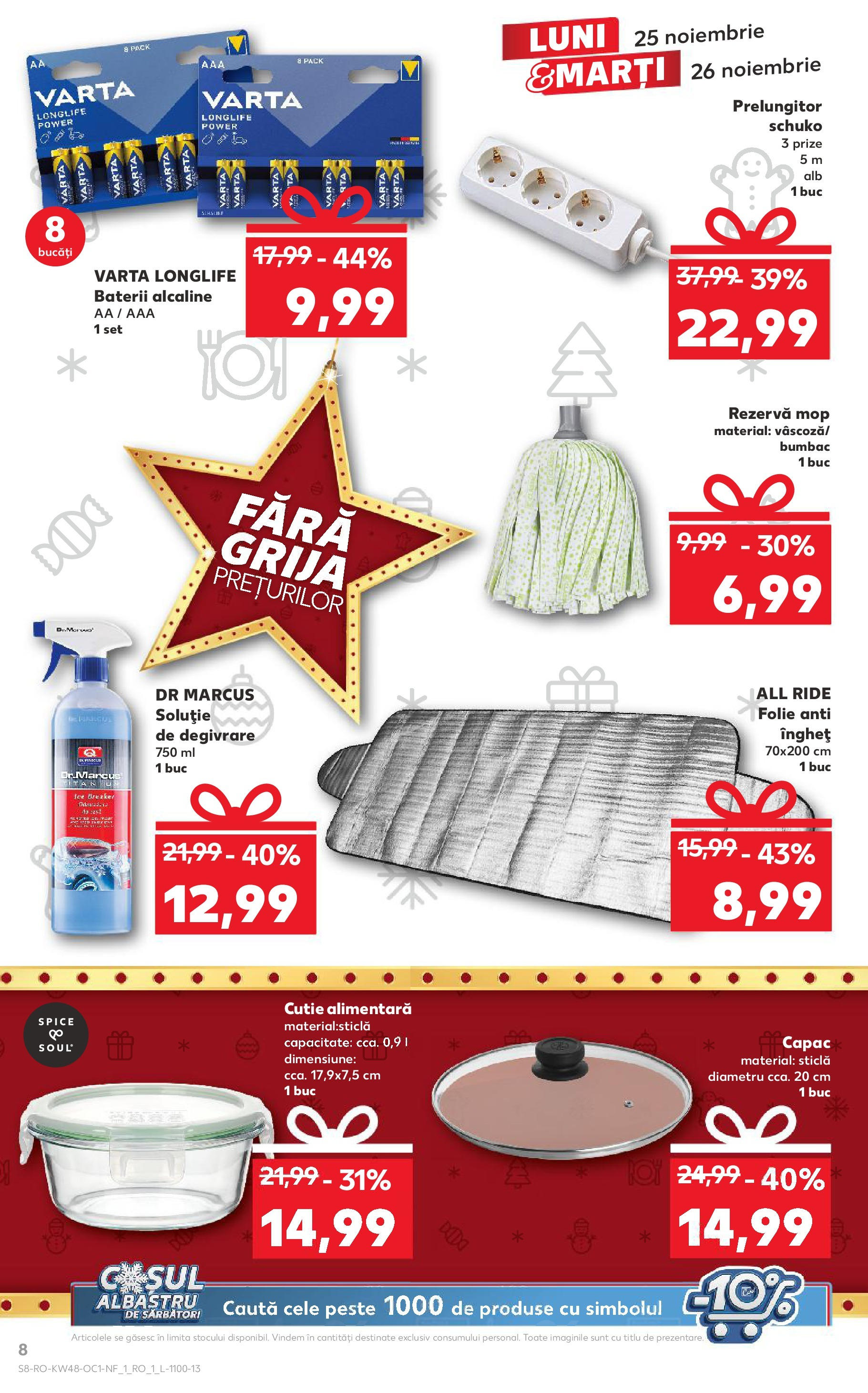 Kaufland - Catalog Kaufland până în data de 26.11.2024 24.11.2024 - Revista si Oferta | Pagină: 8 | Produse: Prelungitor, Mop, Cutie, Baterii