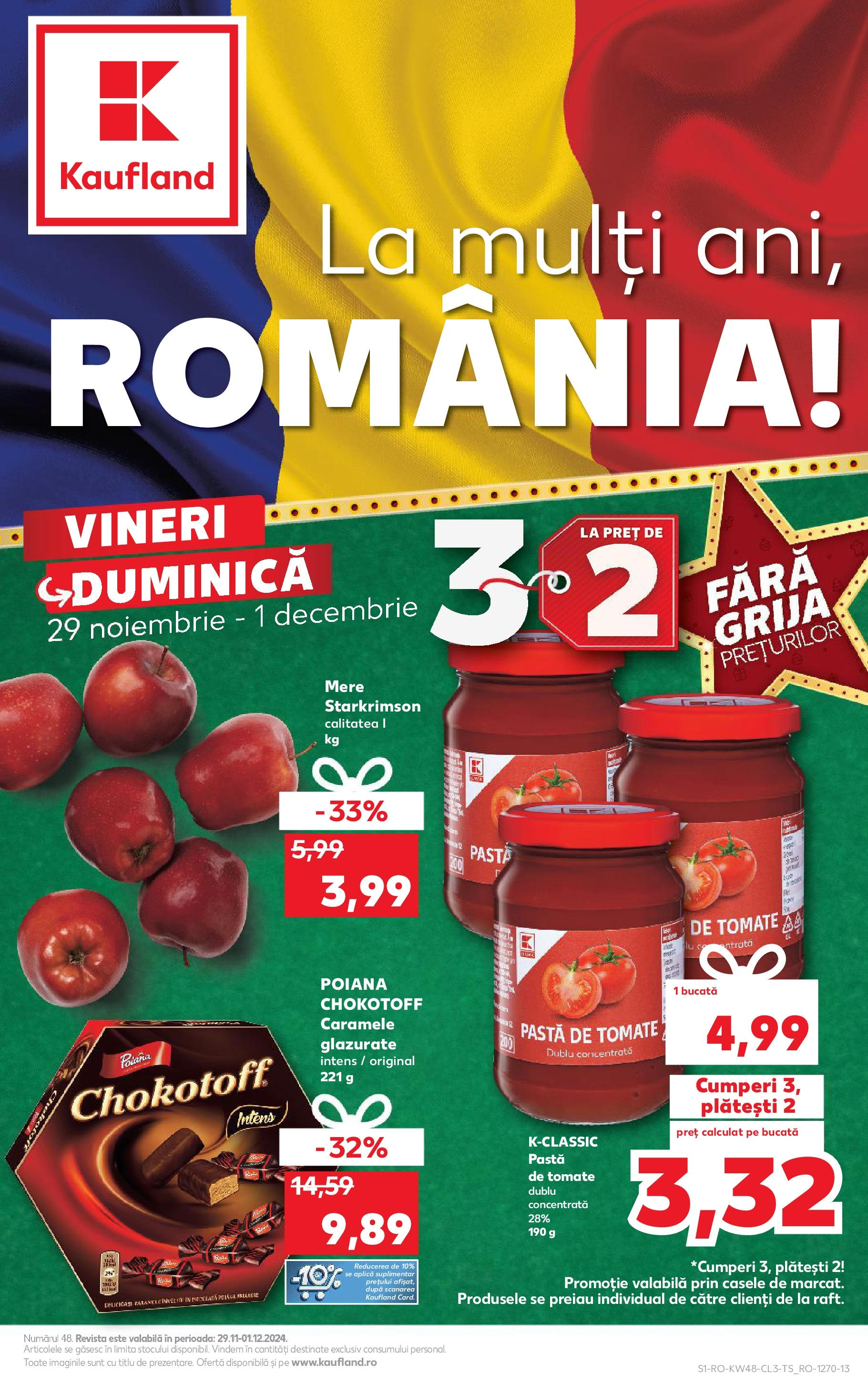 Kaufland - Catalog Kaufland până în data de 01.12.2024 28.11.2024 - Revista si Oferta | Pagină: 1 | Produse: Pastă de tomate, Mere, Caramele