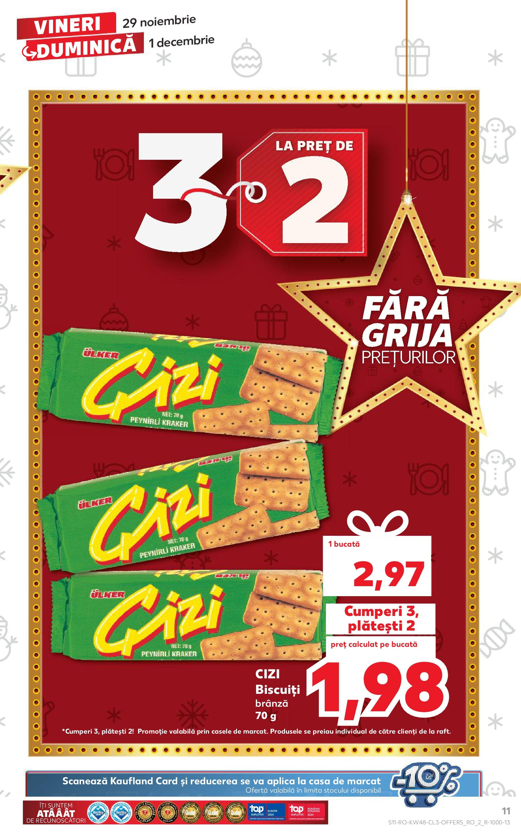 Kaufland - Catalog Kaufland până în data de 01.12.2024 28.11.2024 - Revista si Oferta | Pagină: 11 | Produse: Brânză, Biscuiți