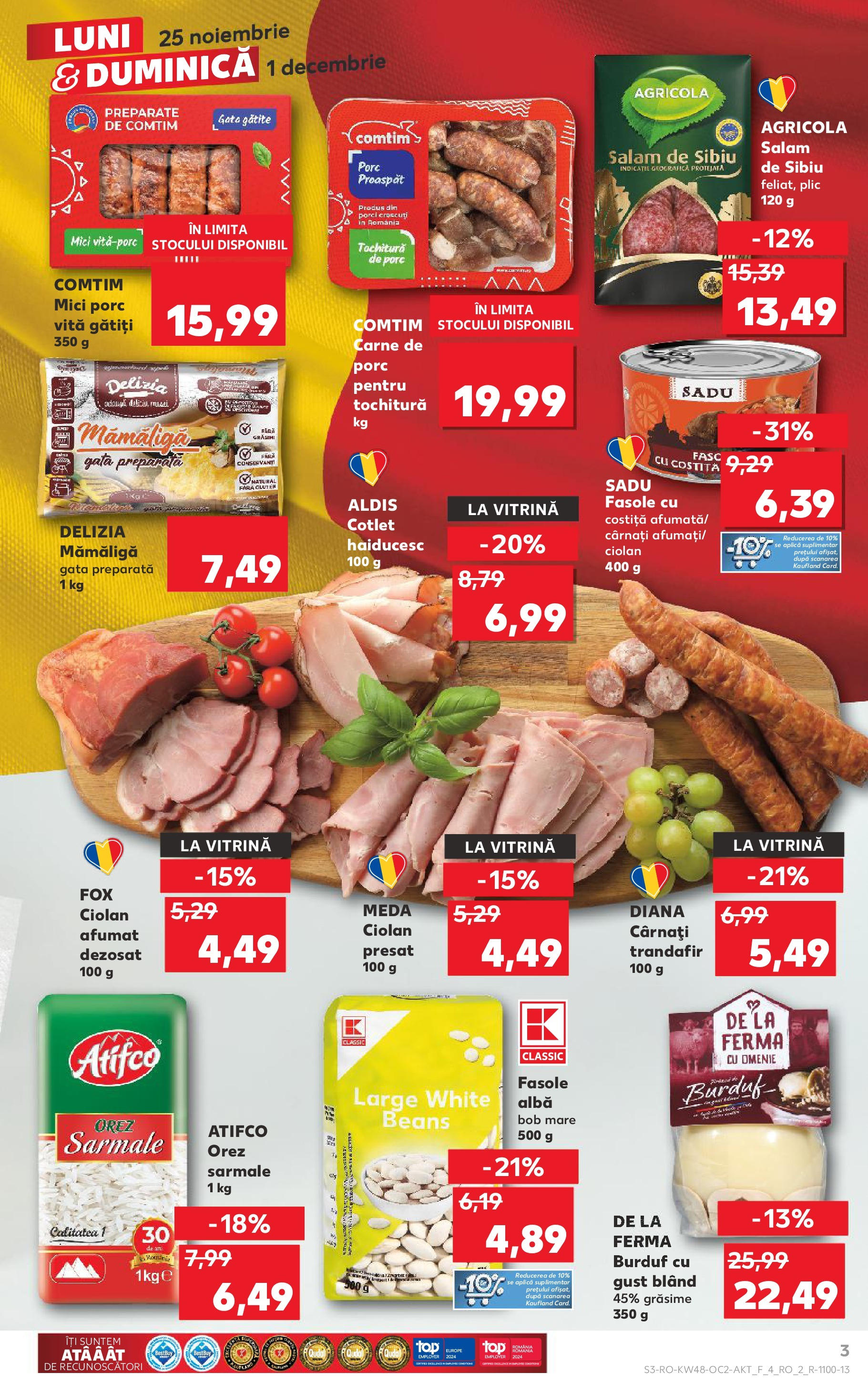 Kaufland - Catalog Kaufland până în data de 01.12.2024 26.11.2024 - Revista si Oferta | Pagină: 3 | Produse: Vitrină, Mici, Salam, Carne De Porc