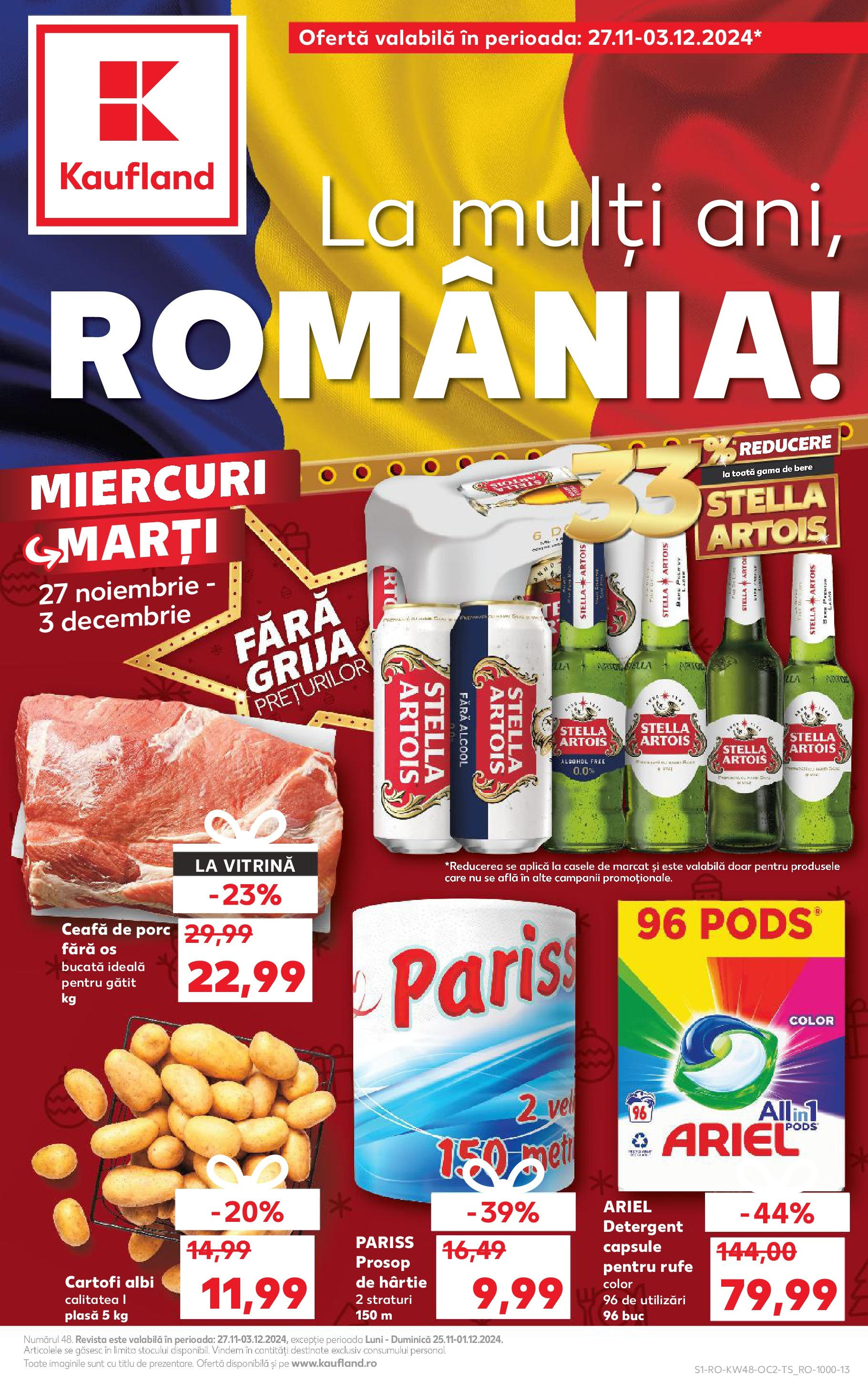 Kaufland - Catalog Kaufland până în data de 01.12.2024 26.11.2024 - Revista si Oferta | Pagină: 1 | Produse: Vitrină, Bere, Detergent, Cartofi