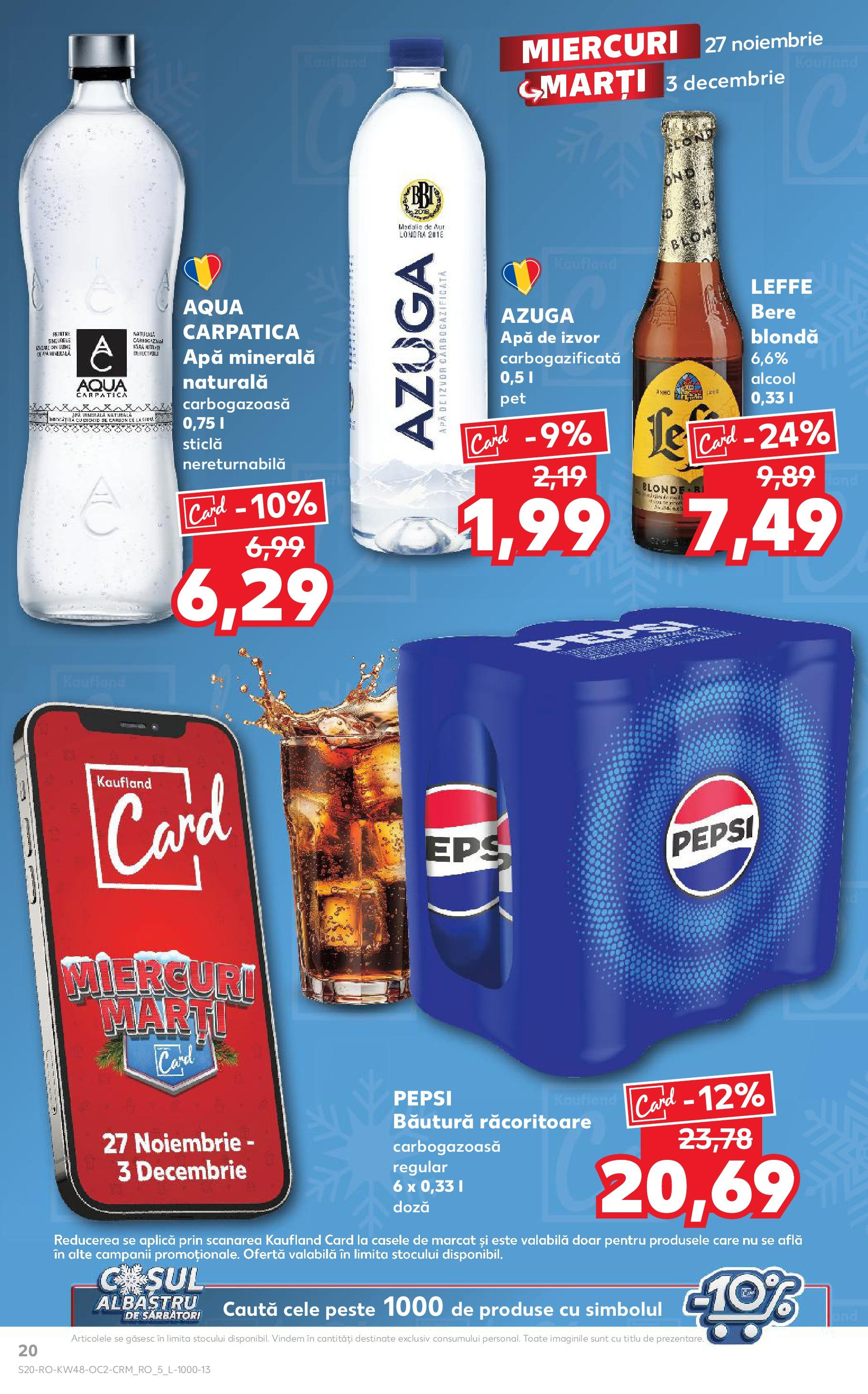 Kaufland - Catalog Kaufland până în data de 01.12.2024 26.11.2024 - Revista si Oferta | Pagină: 20 | Produse: Bere, Pește, Apă