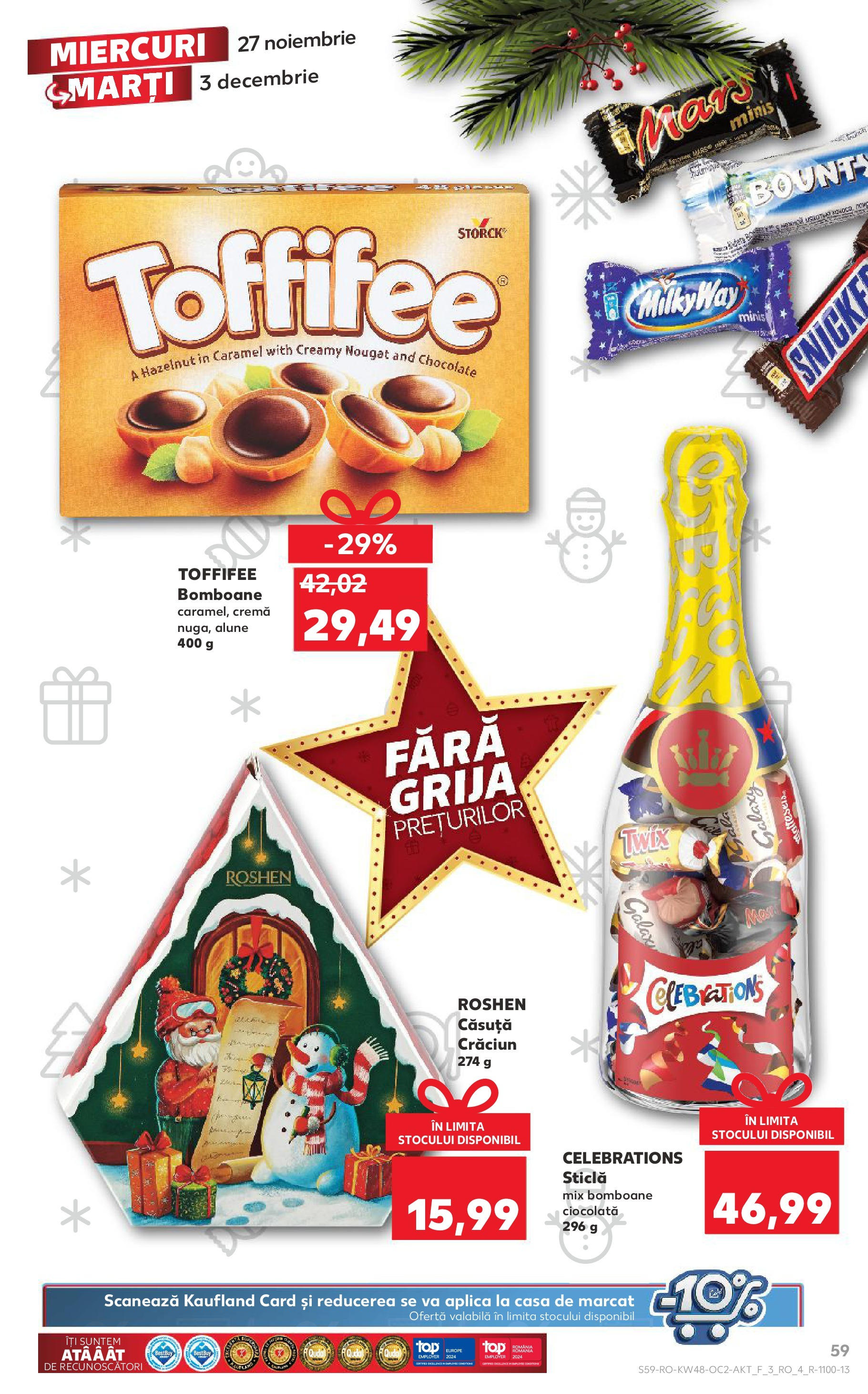 Kaufland - Catalog Kaufland până în data de 01.12.2024 26.11.2024 - Revista si Oferta | Pagină: 59 | Produse: Top, Alune, Ciocolată, Bomboane