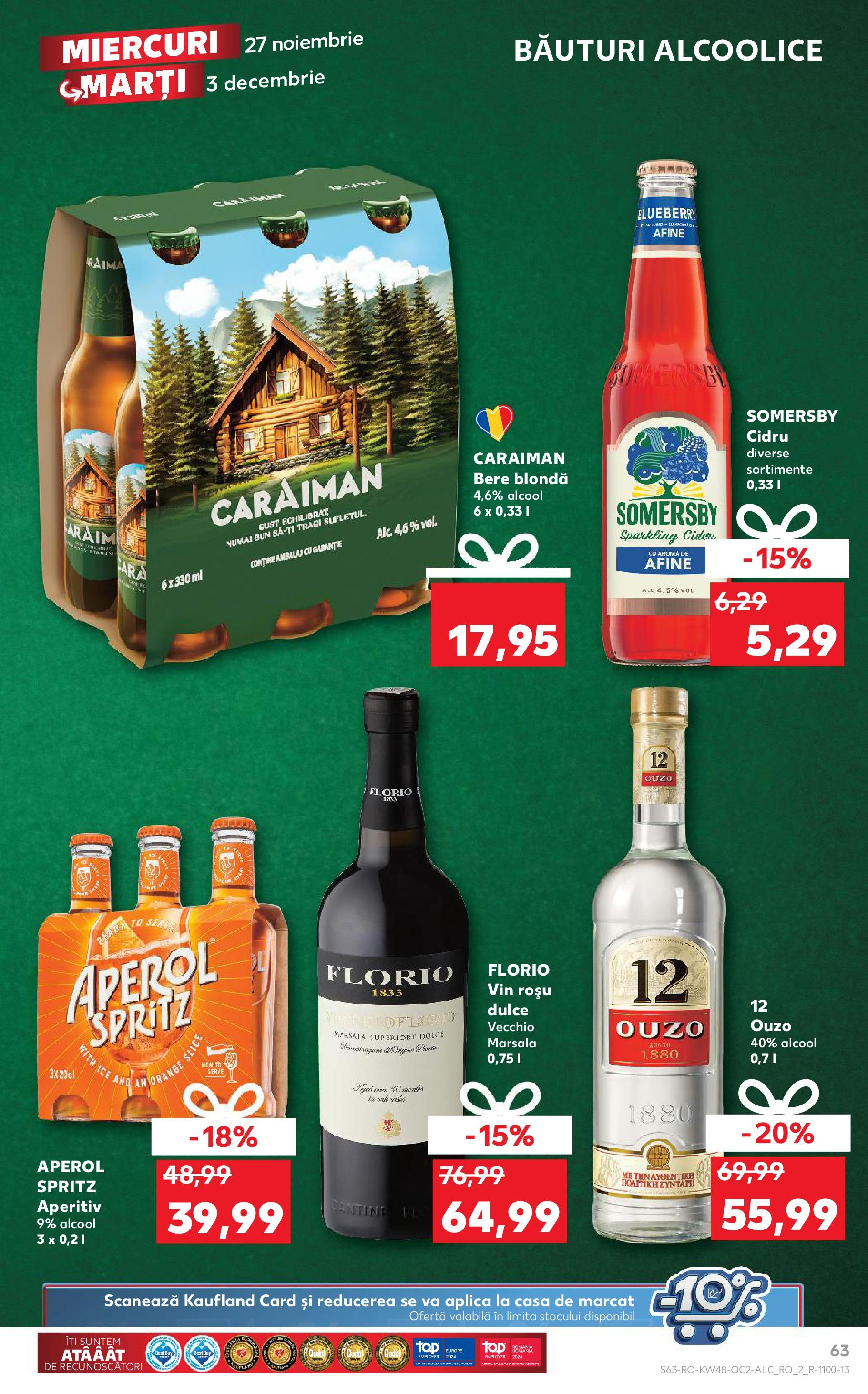 Kaufland - Catalog Kaufland până în data de 01.12.2024 26.11.2024 - Revista si Oferta | Pagină: 63 | Produse: Afine, Vin, Bere, Aperol