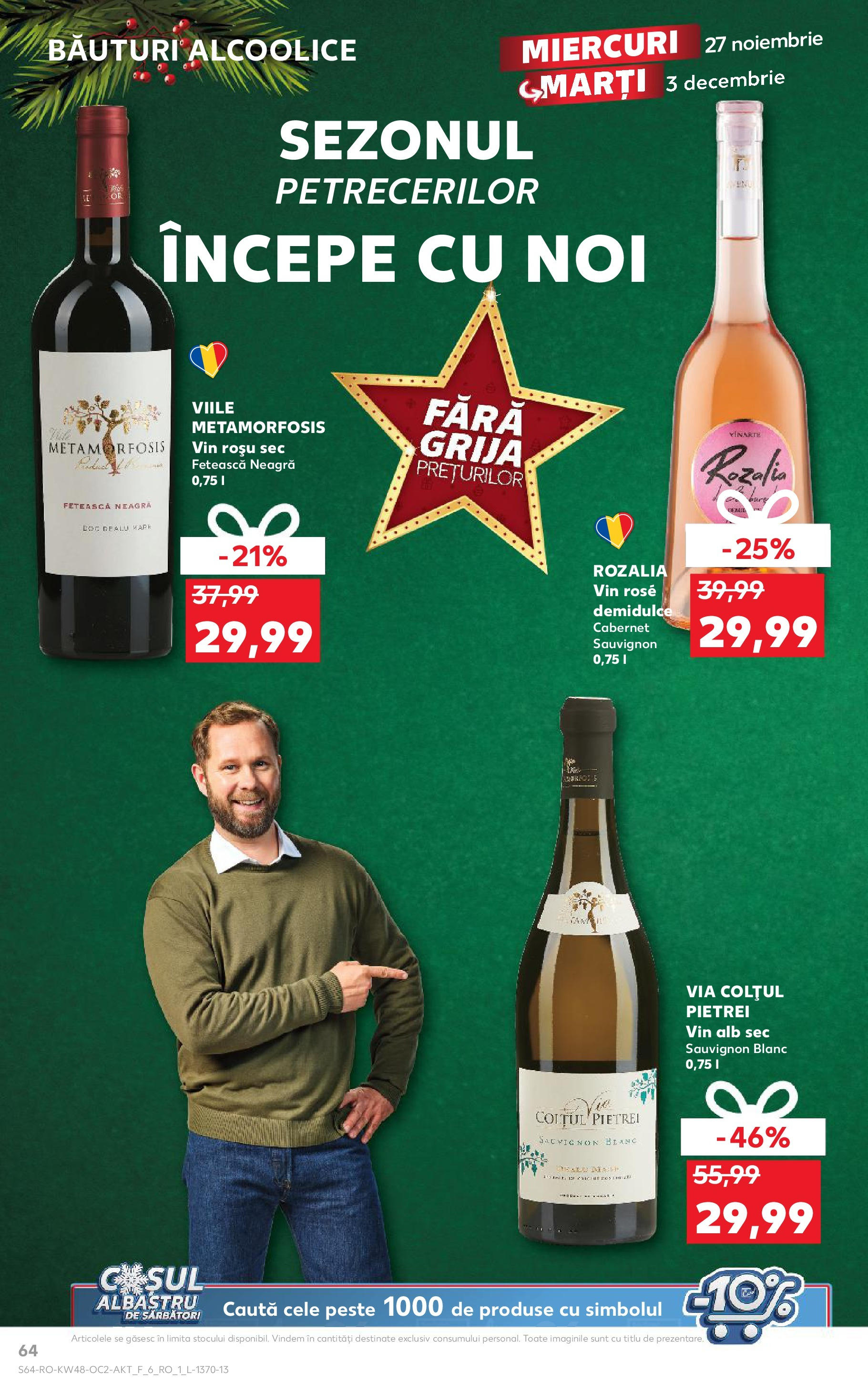 Kaufland - Catalog Kaufland până în data de 01.12.2024 26.11.2024 - Revista si Oferta | Pagină: 64 | Produse: Vin, Pește