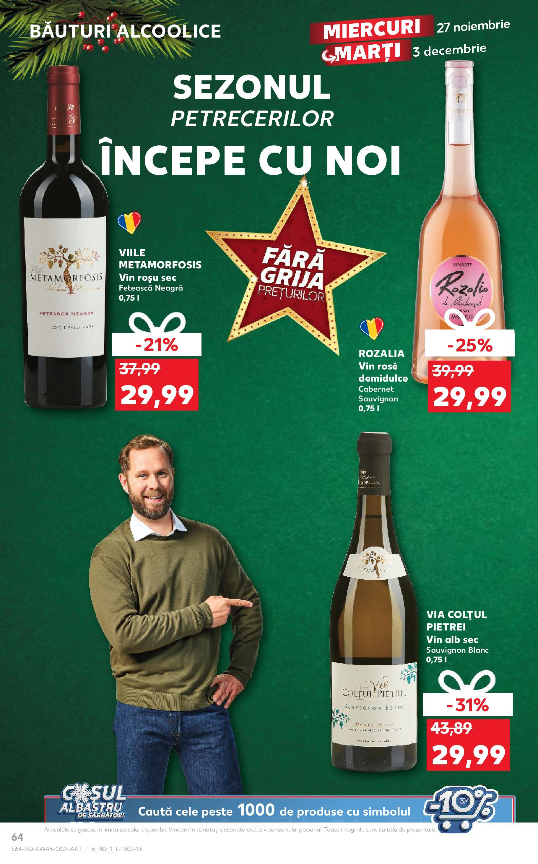 Kaufland - Catalog Kaufland până în data de 01.12.2024 26.11.2024 - Revista si Oferta | Pagină: 64 | Produse: Vin, Pește