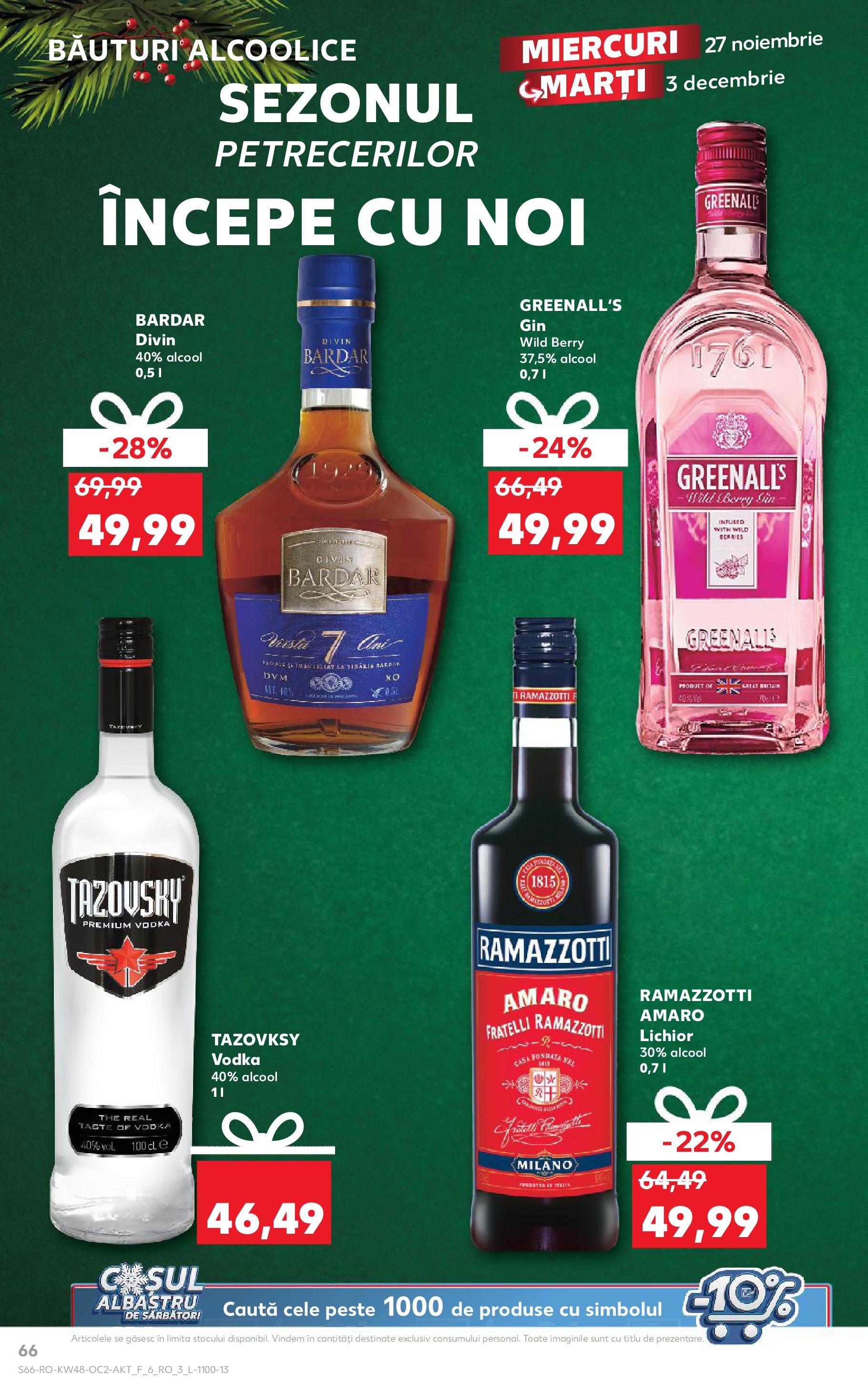 Kaufland - Catalog Kaufland până în data de 01.12.2024 26.11.2024 - Revista si Oferta | Pagină: 66 | Produse: Lichior, Pește, Vodka