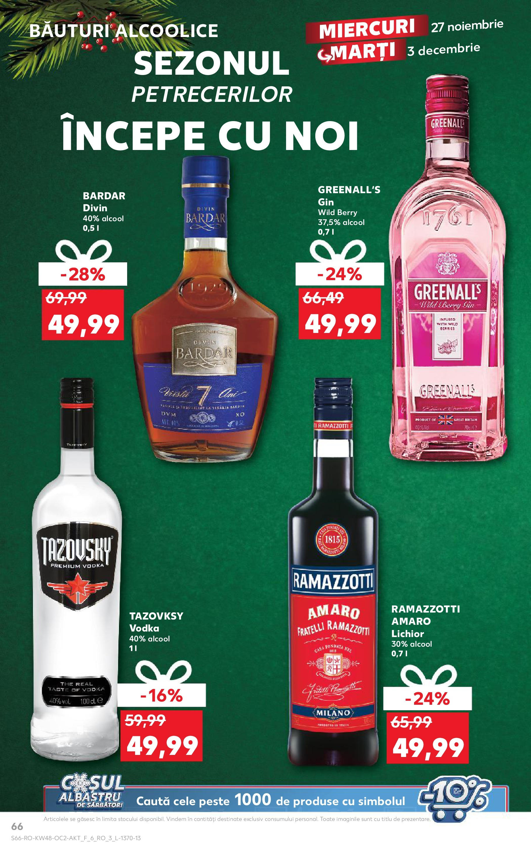 Kaufland - Catalog Kaufland până în data de 01.12.2024 26.11.2024 - Revista si Oferta | Pagină: 66 | Produse: Lichior, Pește, Vodka