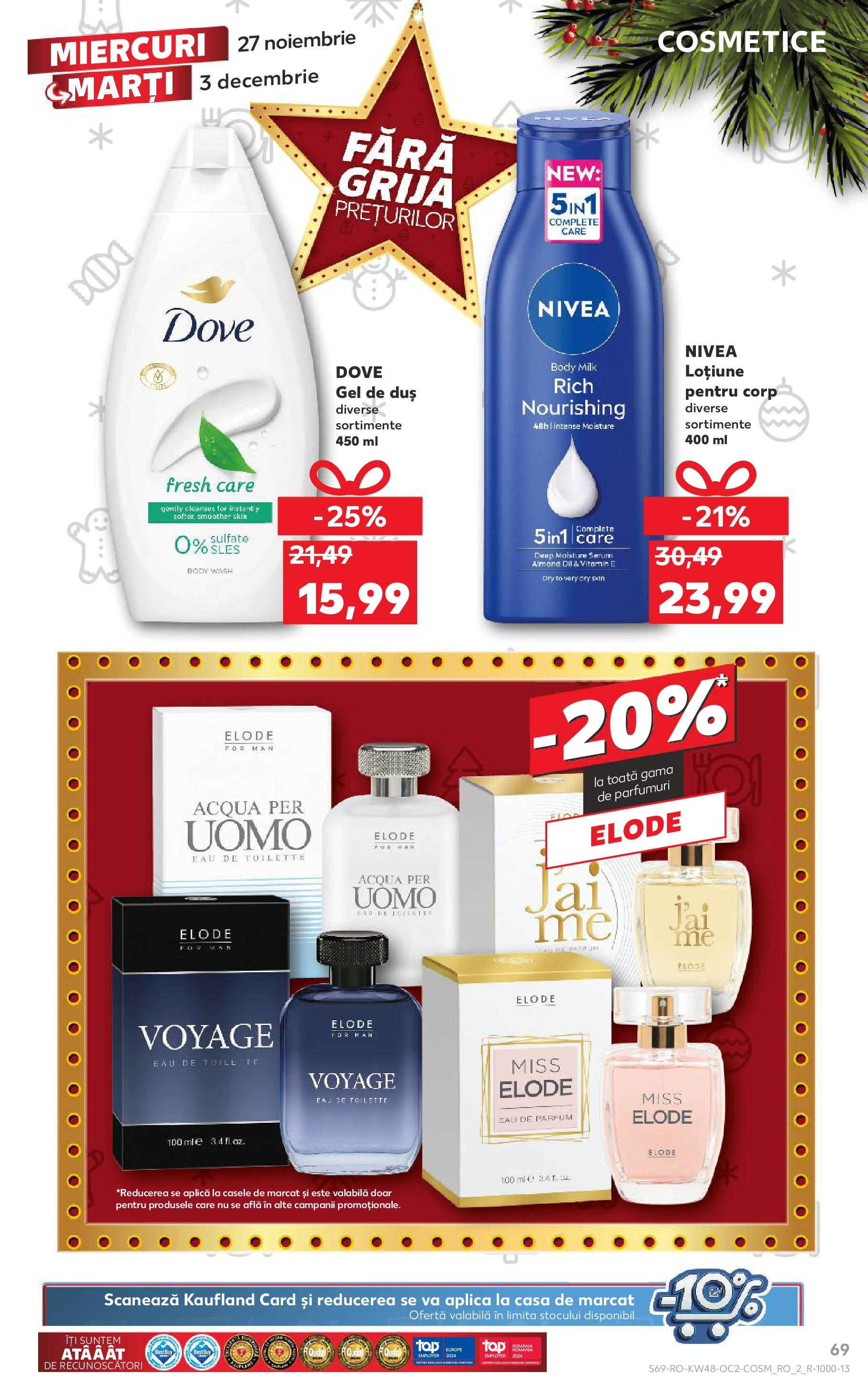 Kaufland - Catalog Kaufland până în data de 01.12.2024 26.11.2024 - Revista si Oferta | Pagină: 69 | Produse: Serum, Duș, Parfum, Gel de duș