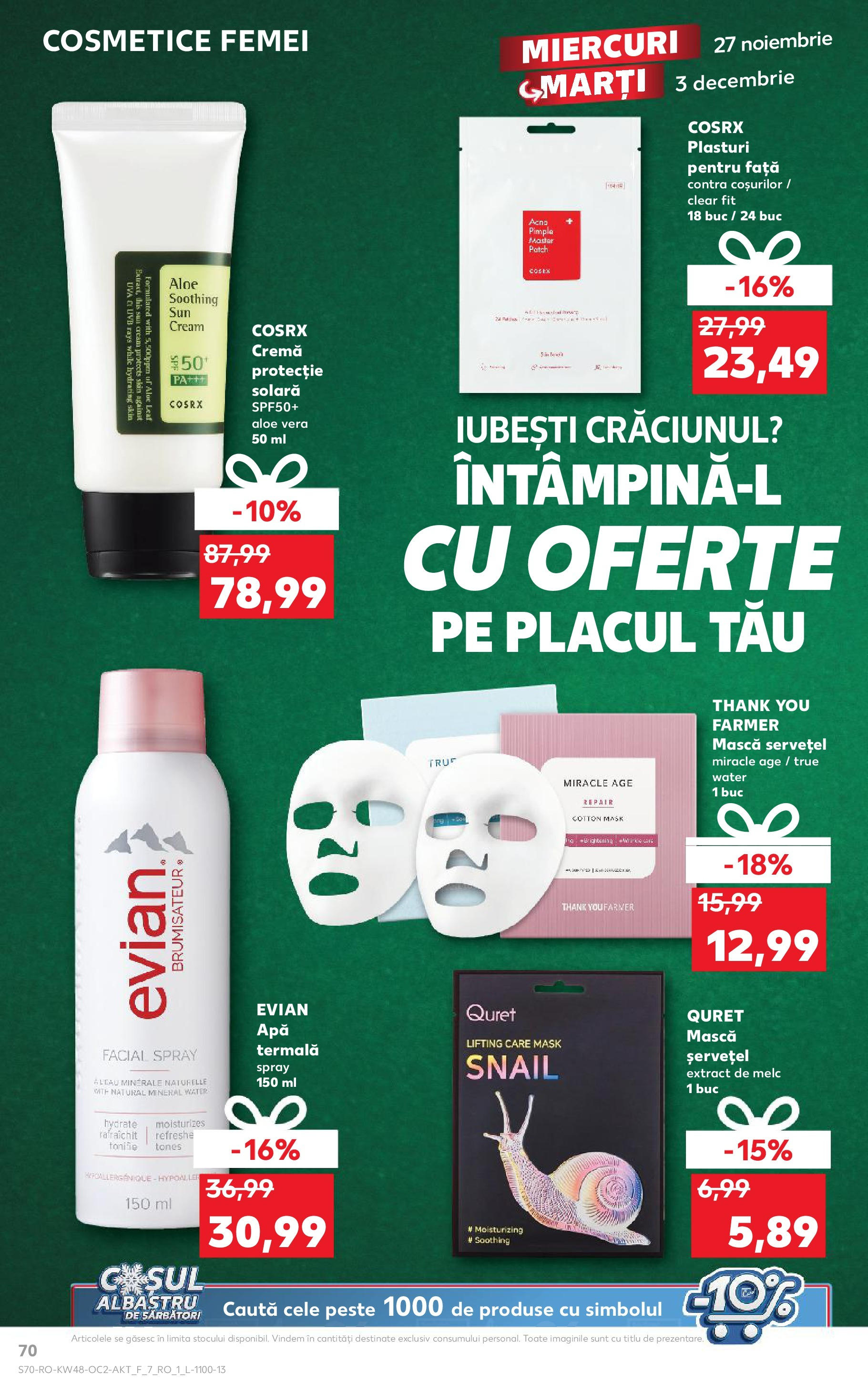 Kaufland - Catalog Kaufland până în data de 01.12.2024 26.11.2024 - Revista si Oferta | Pagină: 70 | Produse: Plasturi, Aloe vera, Cremă, Protecție solară