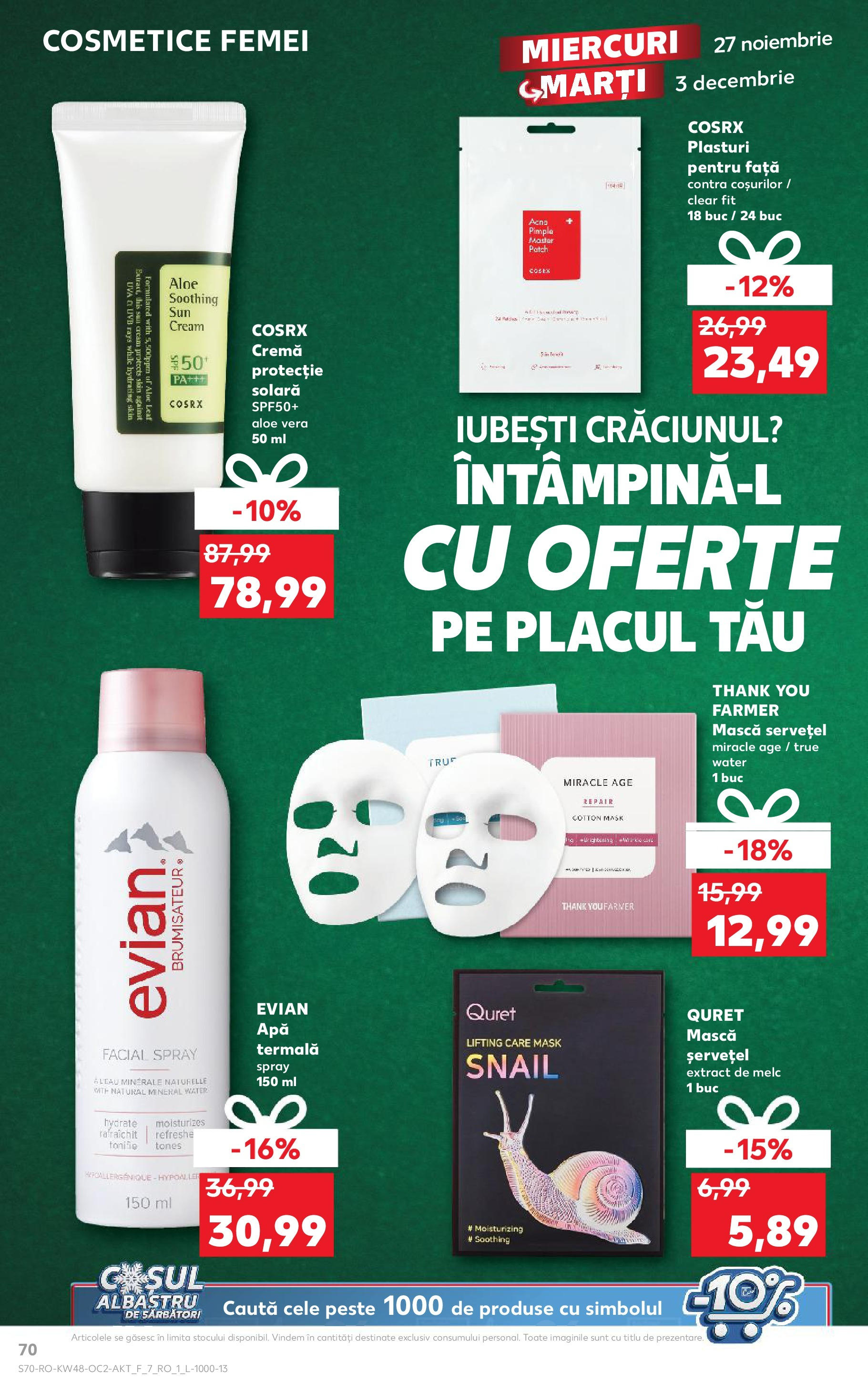 Kaufland - Catalog Kaufland până în data de 01.12.2024 26.11.2024 - Revista si Oferta | Pagină: 70 | Produse: Plasturi, Aloe vera, Cremă, Pește