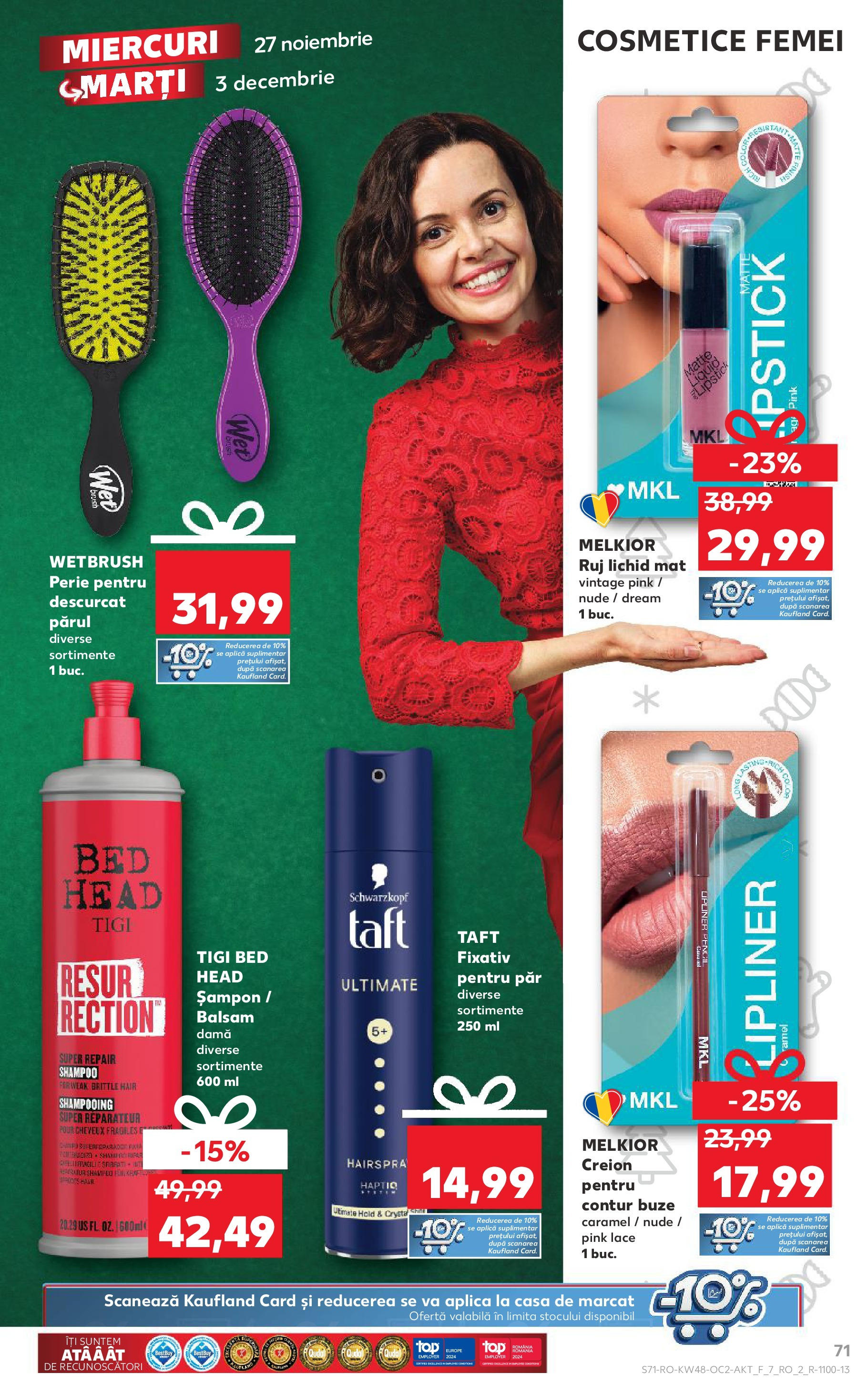 Kaufland - Catalog Kaufland până în data de 01.12.2024 26.11.2024 - Revista si Oferta | Pagină: 71 | Produse: Perie, Ruj, Șampon, Balsam