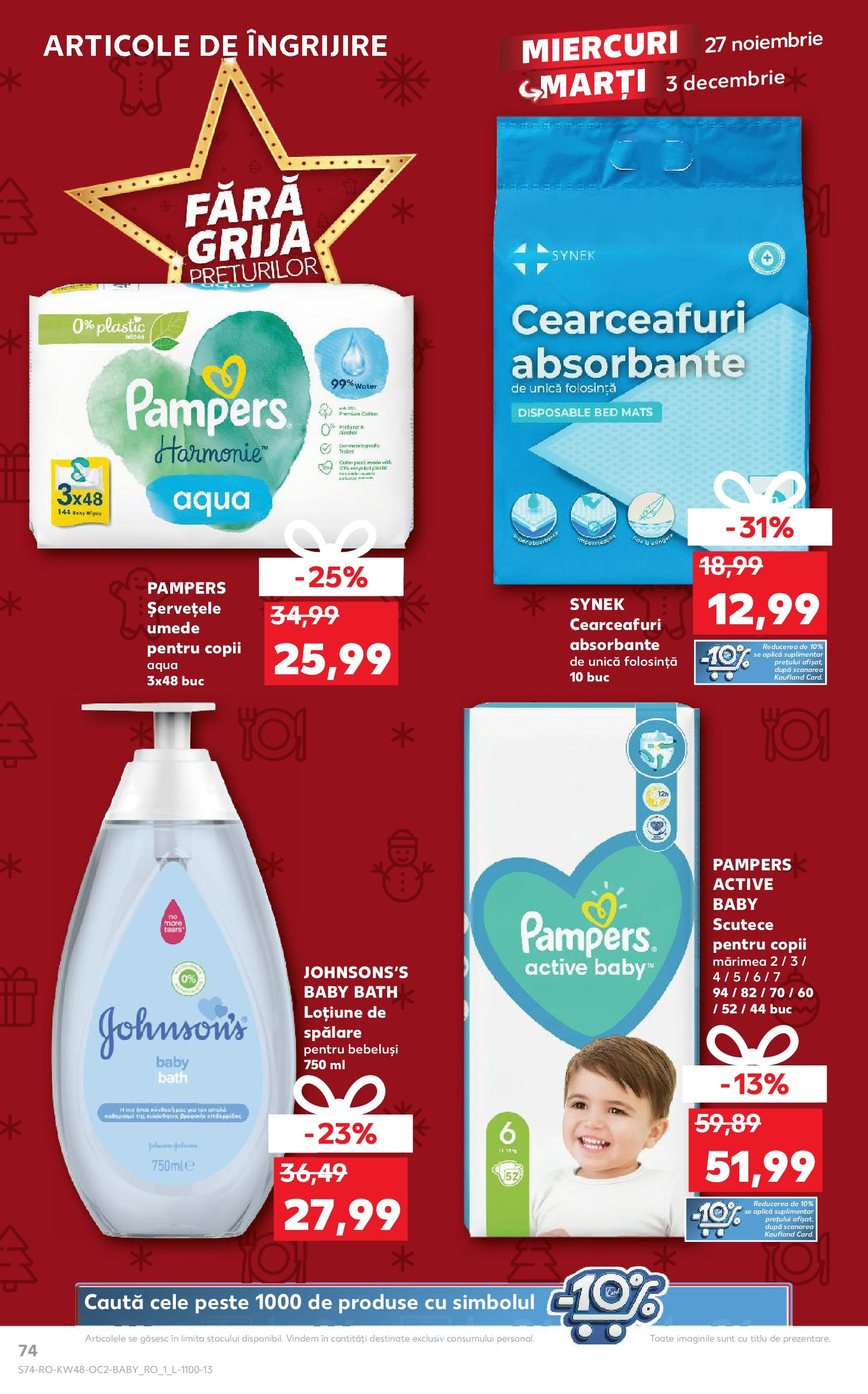 Kaufland - Catalog Kaufland până în data de 01.12.2024 26.11.2024 - Revista si Oferta | Pagină: 74 | Produse: Pește, Absorbante, Scutece