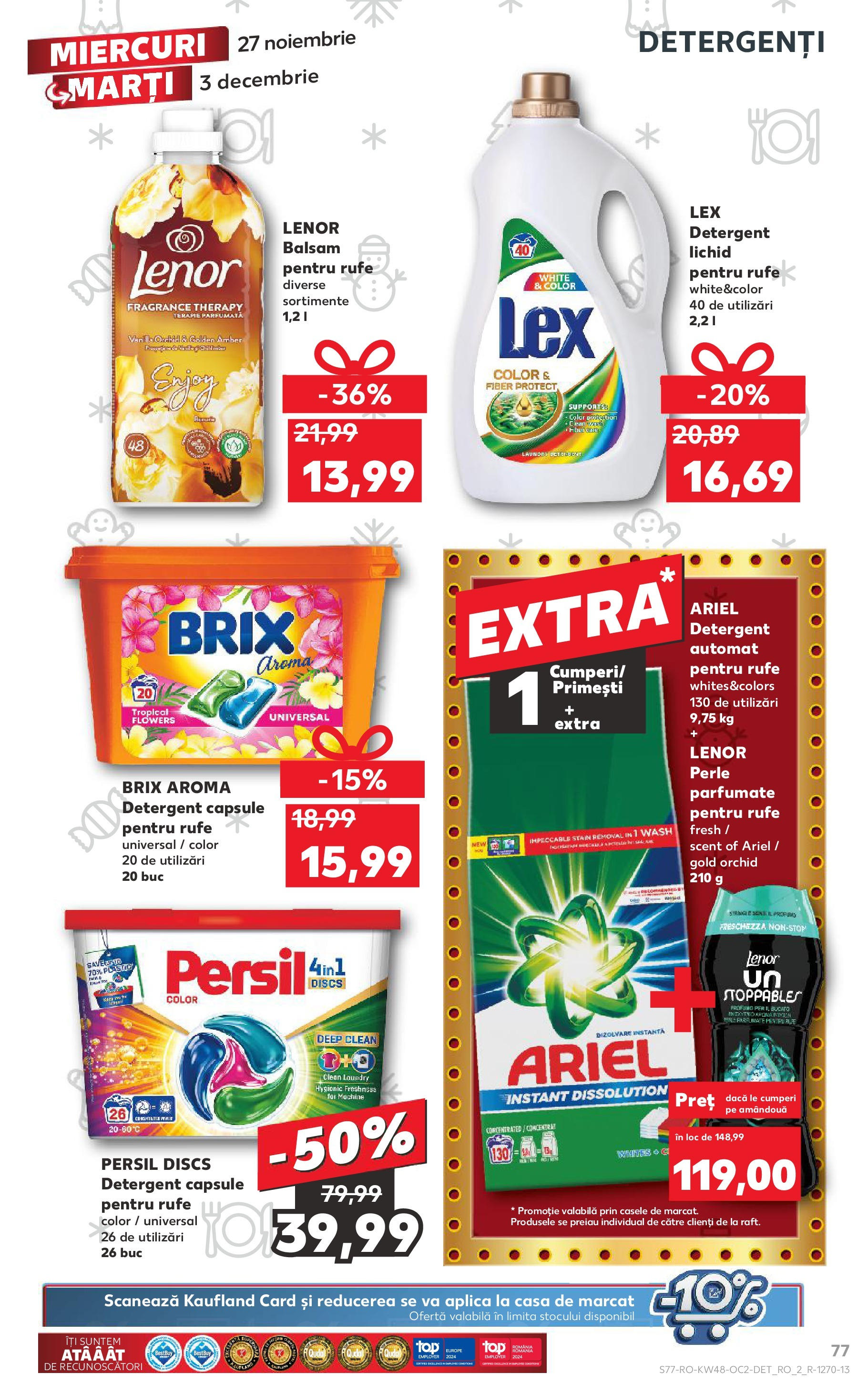 Kaufland - Catalog Kaufland până în data de 01.12.2024 26.11.2024 - Revista si Oferta | Pagină: 77 | Produse: Balsam, Cremă, Detergent