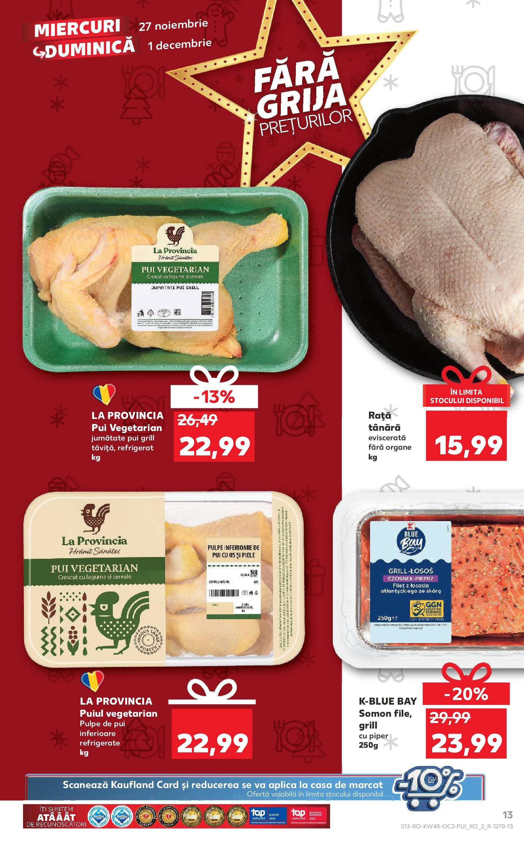 Kaufland - Catalog Kaufland până în data de 01.12.2024 26.11.2024 - Revista si Oferta | Pagină: 13 | Produse: Grill, Rață, Cereale, Legume