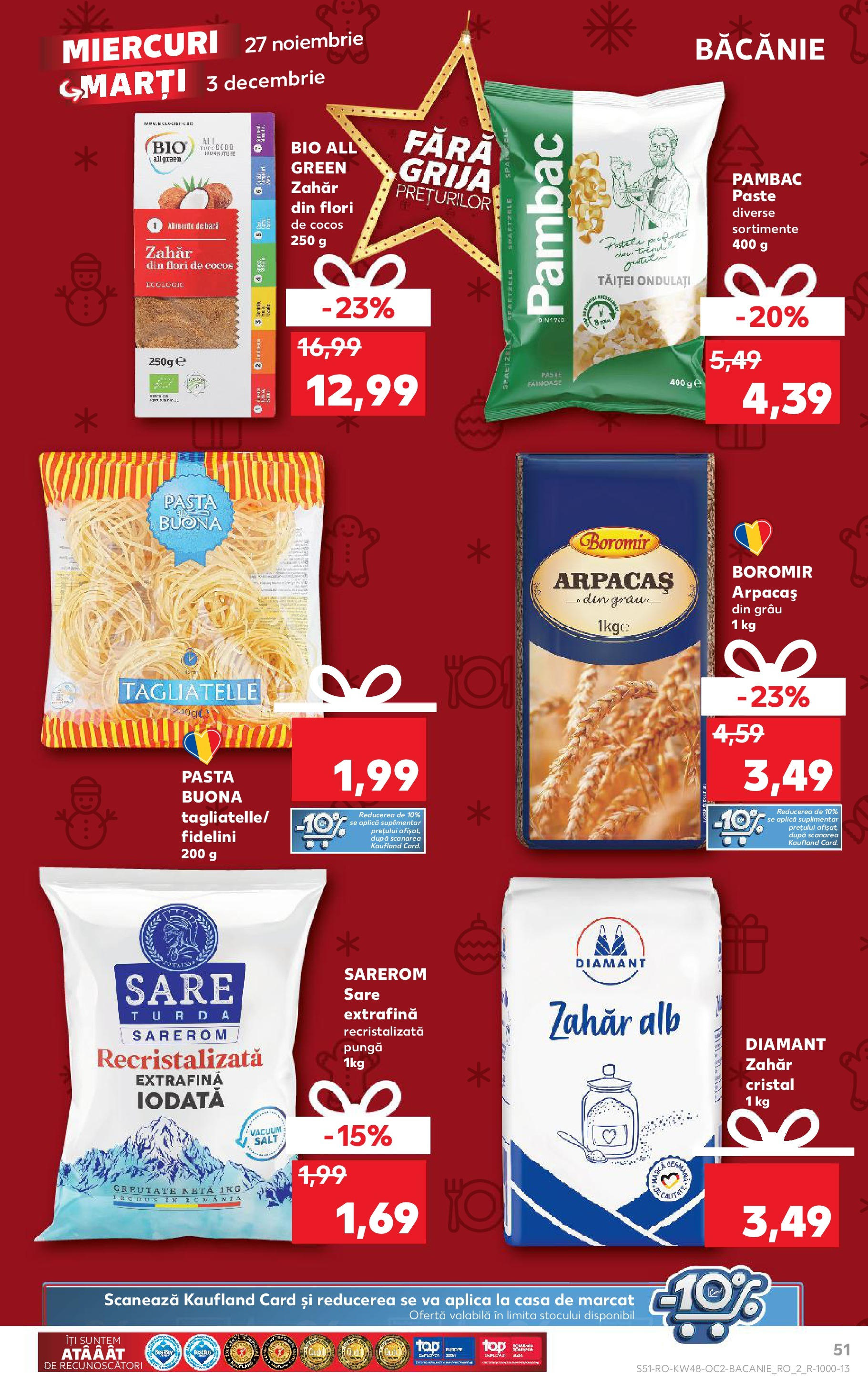 Kaufland - Catalog Kaufland până în data de 01.12.2024 26.11.2024 - Revista si Oferta | Pagină: 51 | Produse: Pungă, Paste, Sare, Zahăr