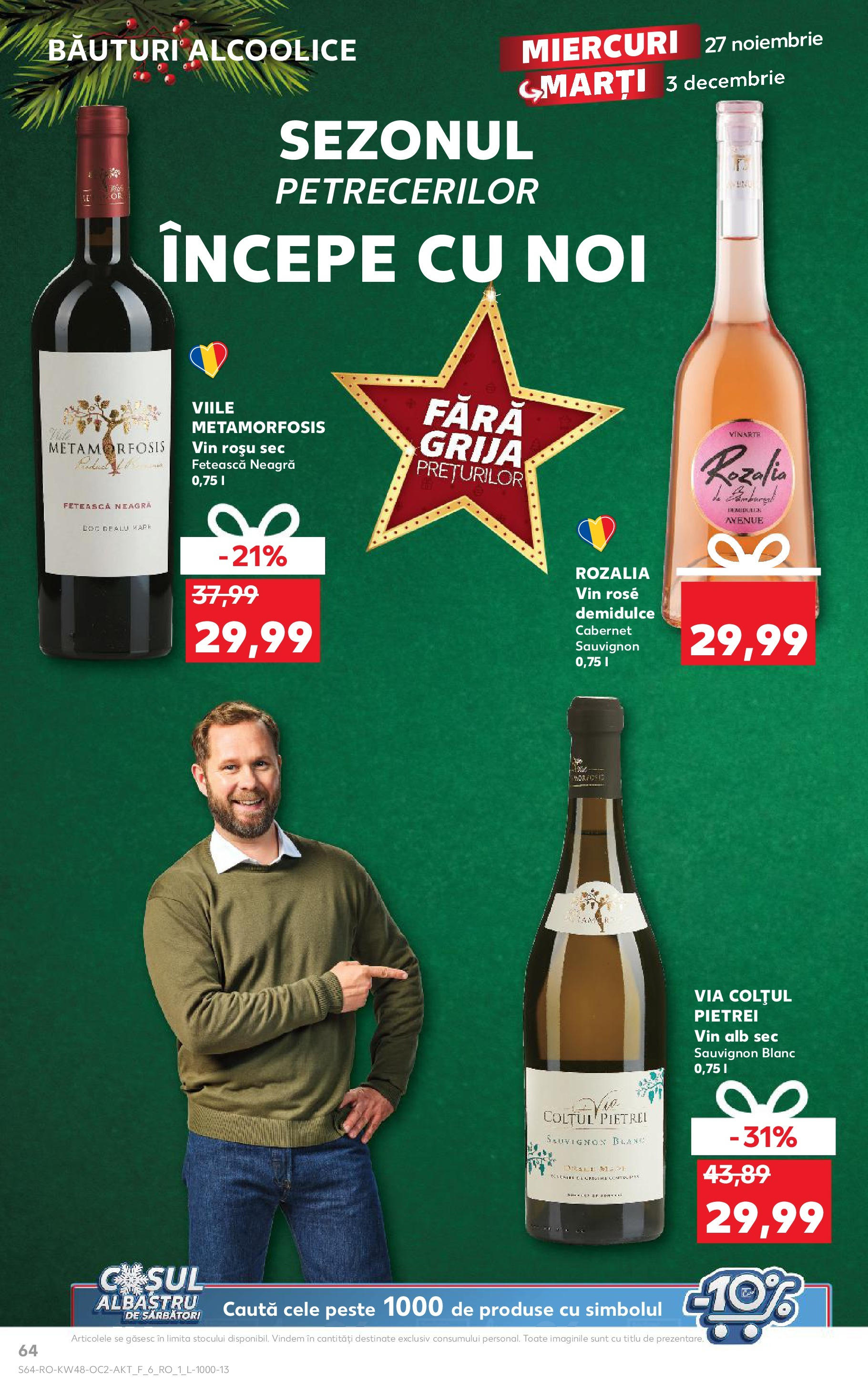 Kaufland - Catalog Kaufland până în data de 01.12.2024 26.11.2024 - Revista si Oferta | Pagină: 64 | Produse: Vin, Pește