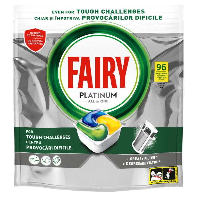 Fairy табл. за съдомиялна XXL Platinum, 96 бр.